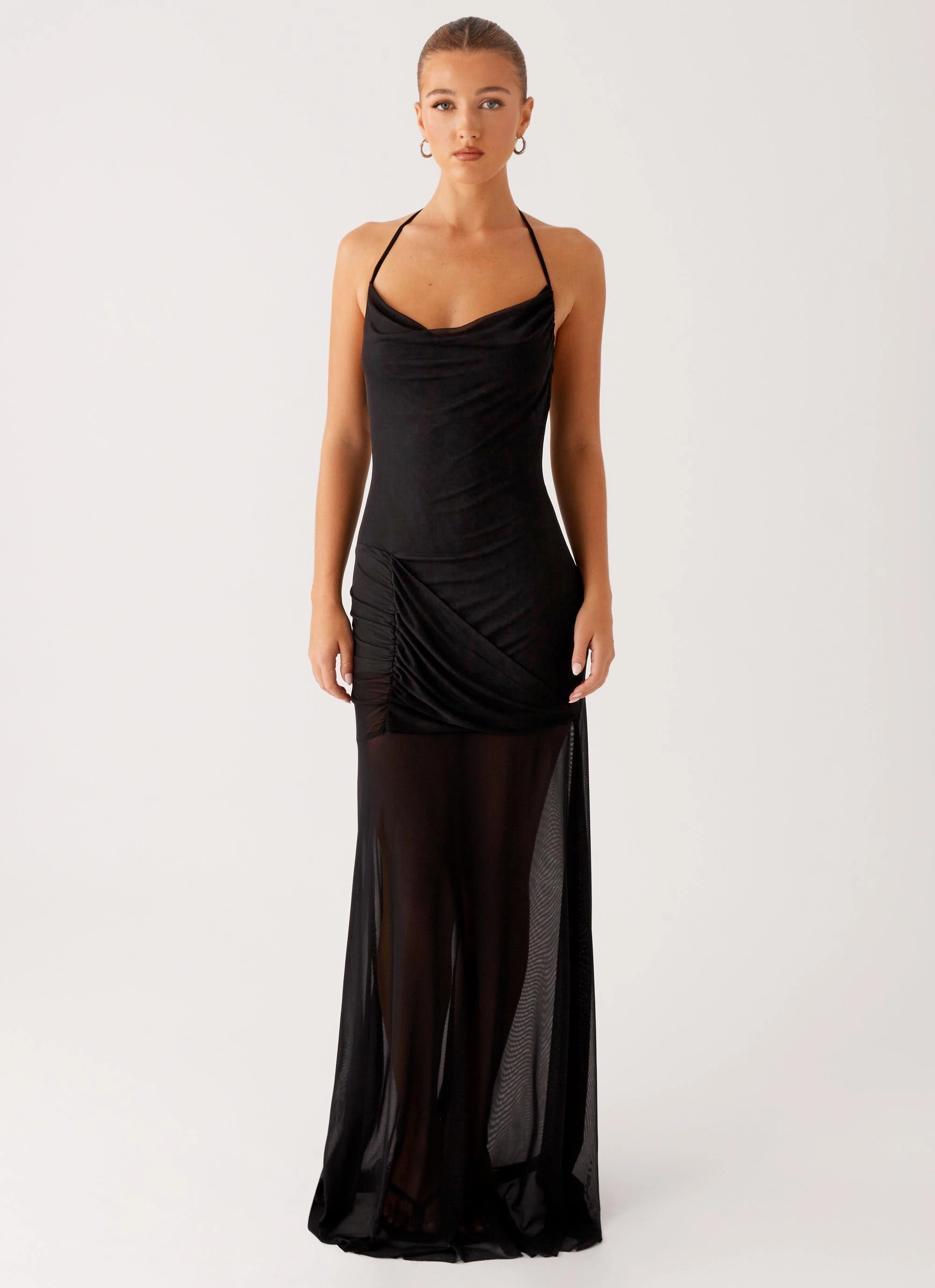 Mckinley Maxi Dress - Black One-Shoulder Body Harmony