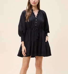 Long Sleeve Tee Meadow Mini Dress | Black