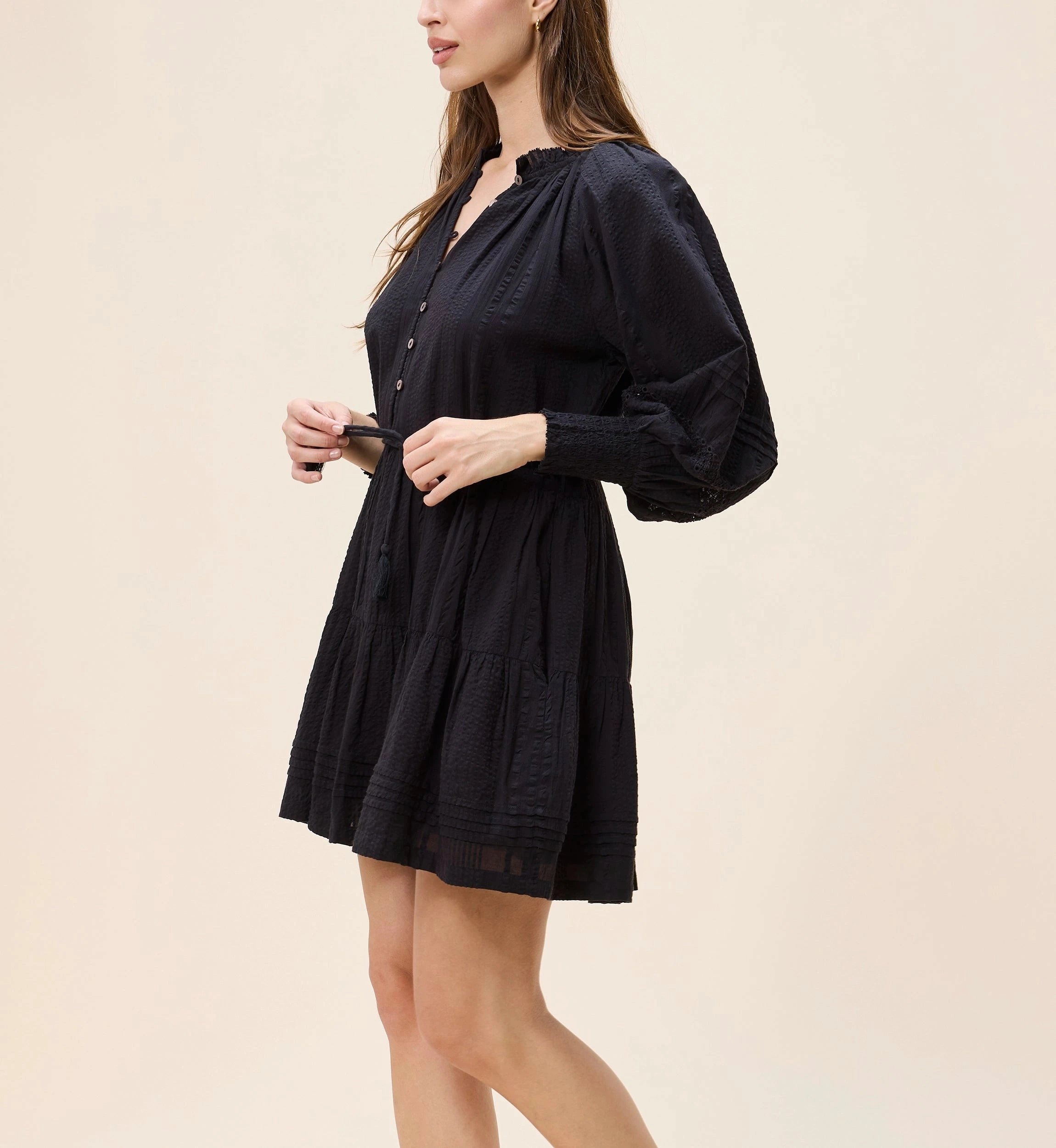 Meadow Mini Dress | Black Airy Movement