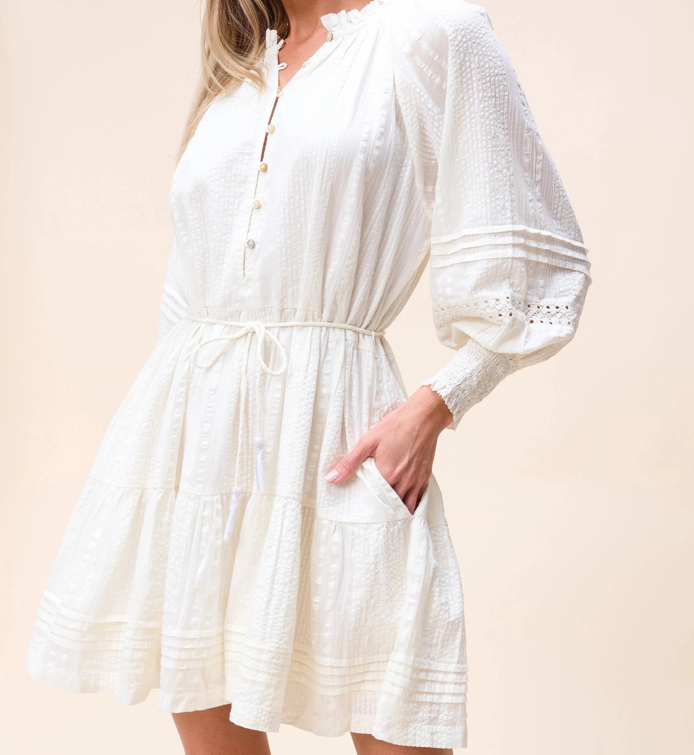 Meadow Mini Dress | Ivory Silicone Grip Interior