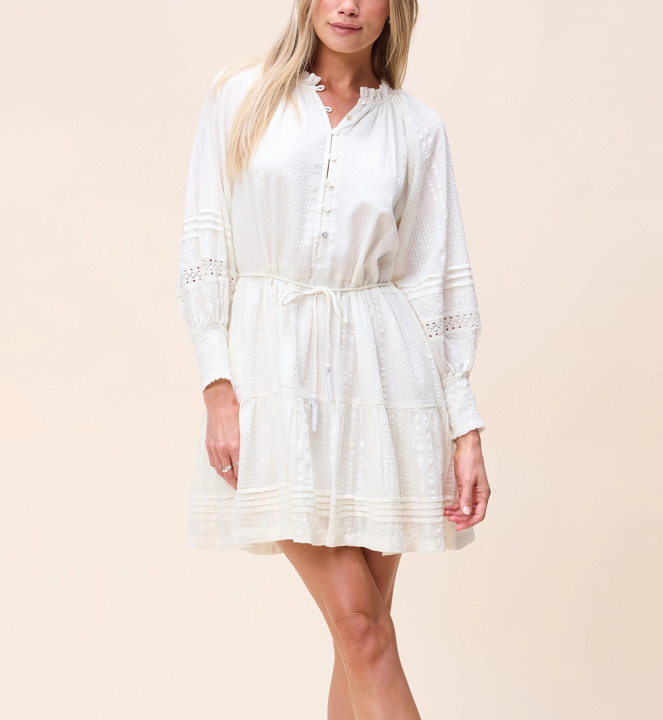 Meadow Mini Dress | Ivory Glow In The Dark Accent Trim