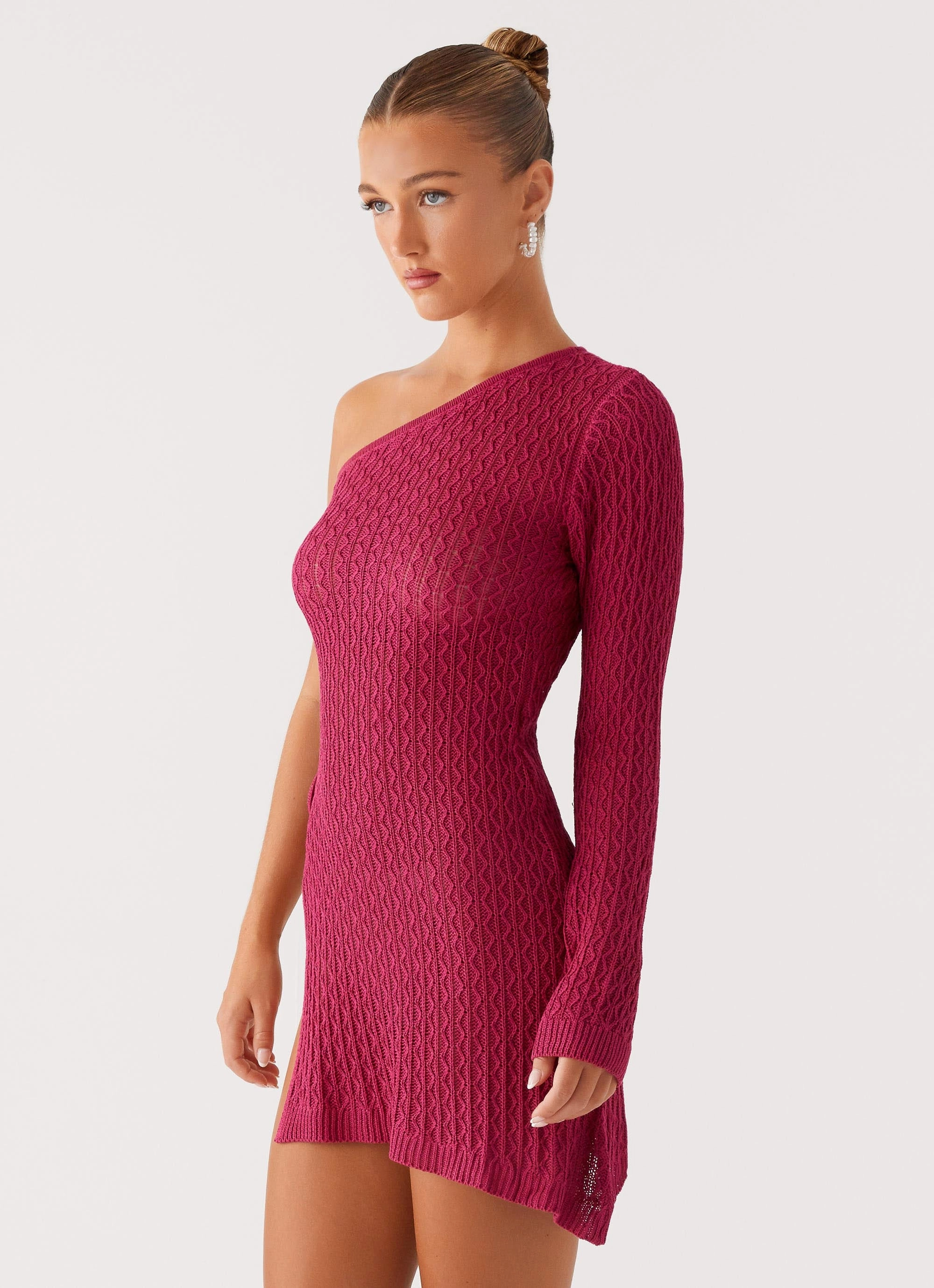 Medda Knit Mini Dress - Hot Pink Soft Balance Full Coverage