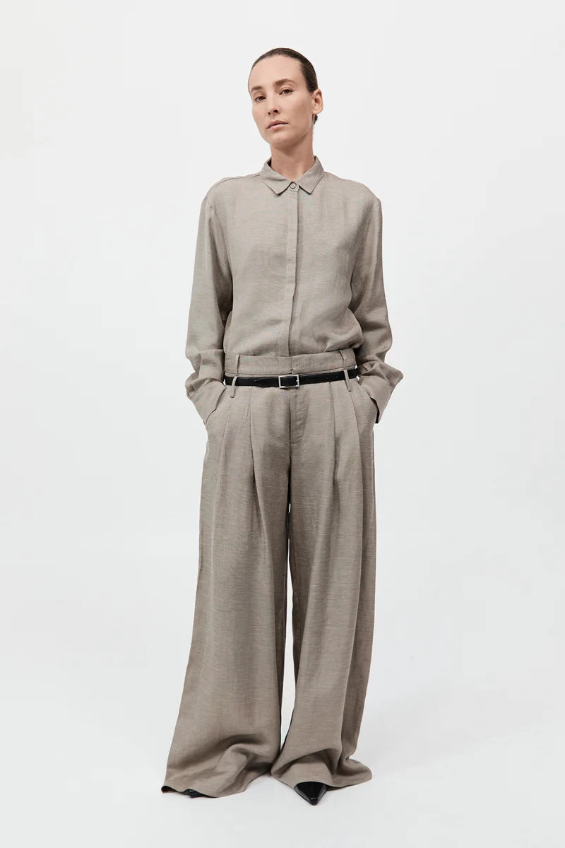 Melange Double Loop Pants in Rye FadeResistant Stretchable Wear