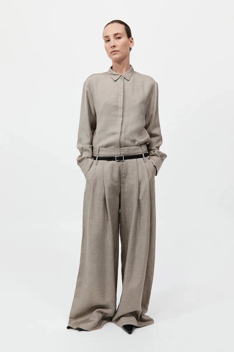 FadeResistant Feminine Cut Melange Double Loop Pants in Rye