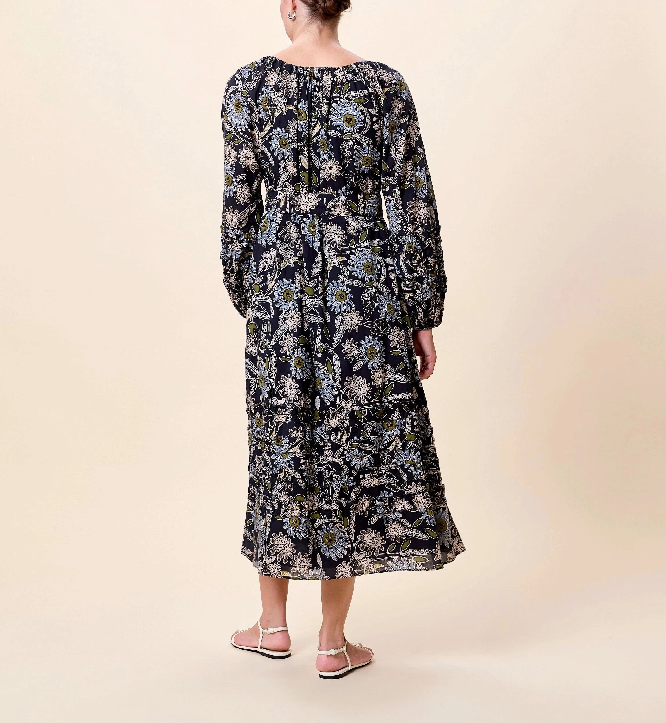 Melinda Midi Dress | Dark Magnolia Vibrant Look french chic