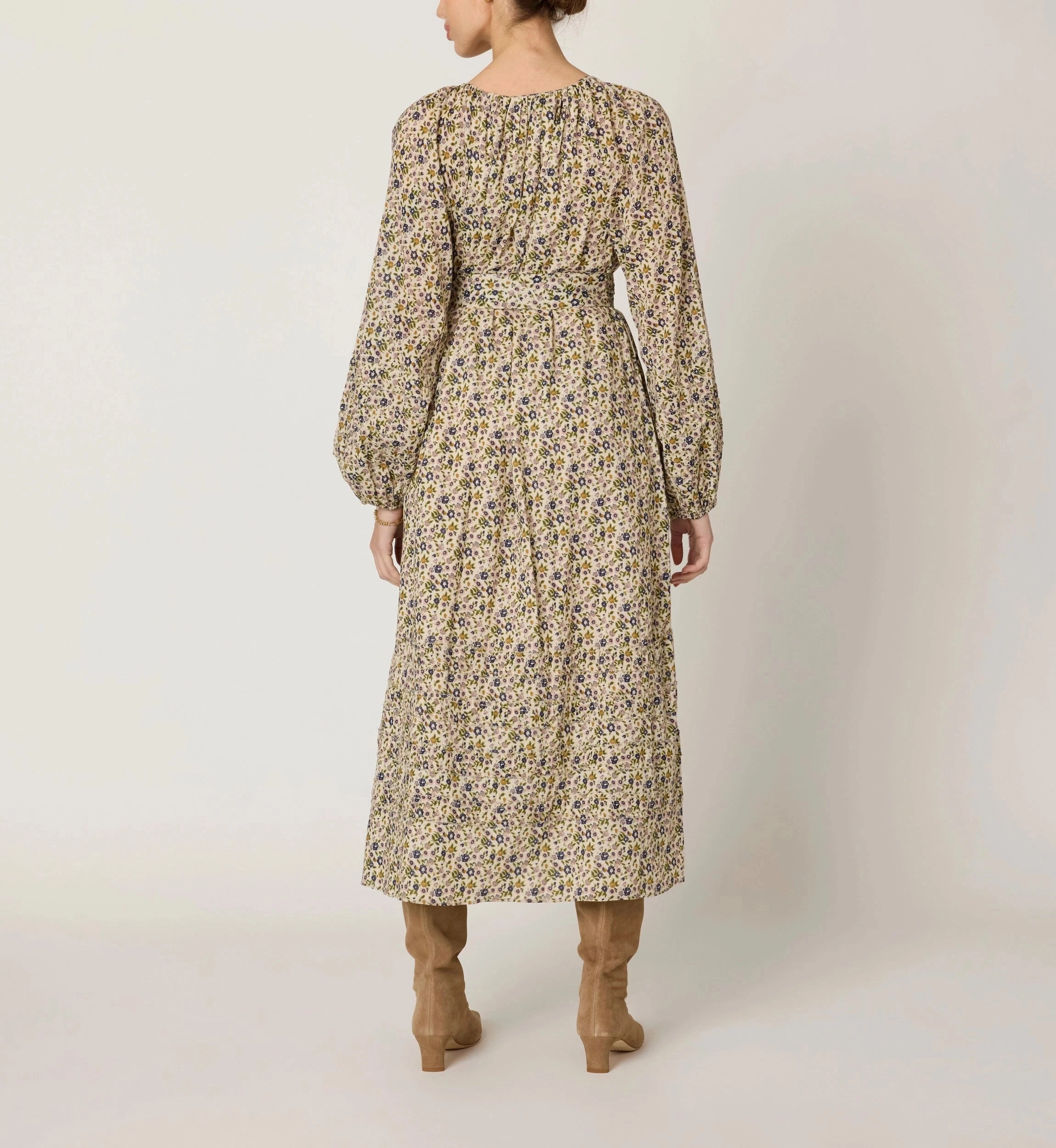 Melinda Midi Dress | Eloisa Floral Fleece Pullover Loose cut