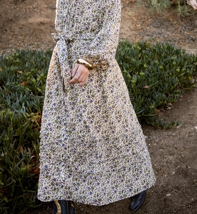 Ventilated Mesh Panels FlexibleElasticatedEdging Melinda Midi Dress | Eloisa Floral