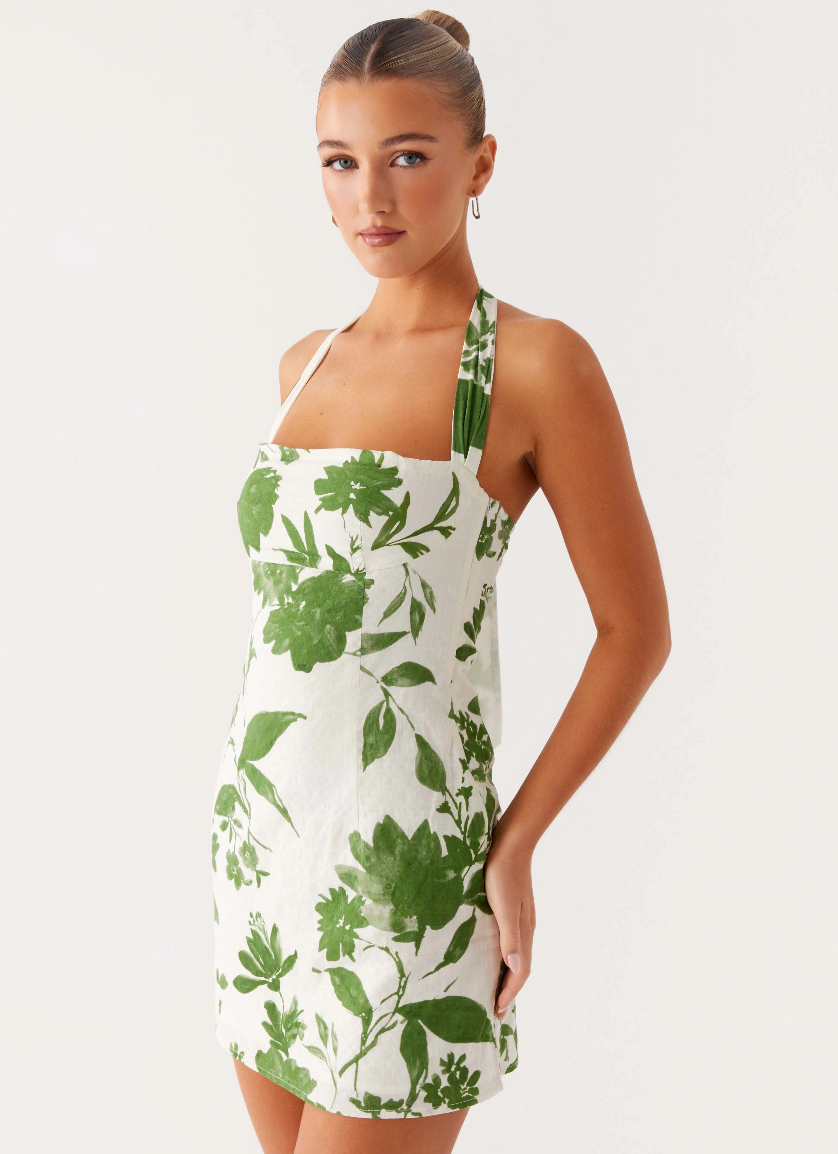 Melora Mini Dress - Verdant Bloom WaterRepellentCoating Timeless Fashion