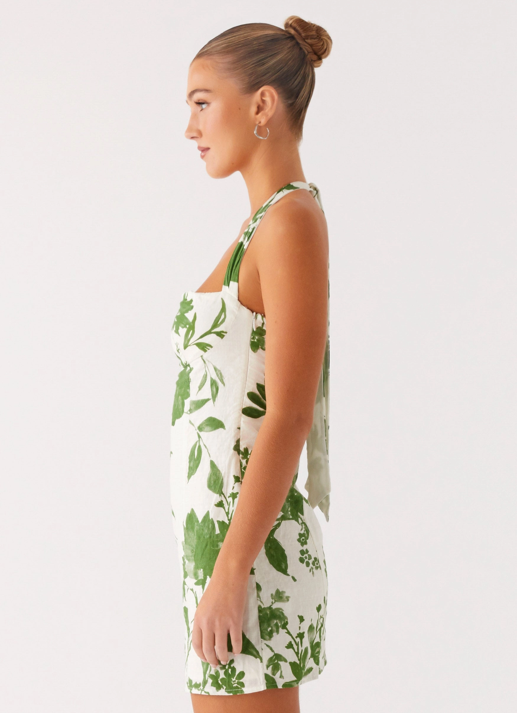 Relax Motion Soft Draping Melora Mini Dress - Verdant Bloom