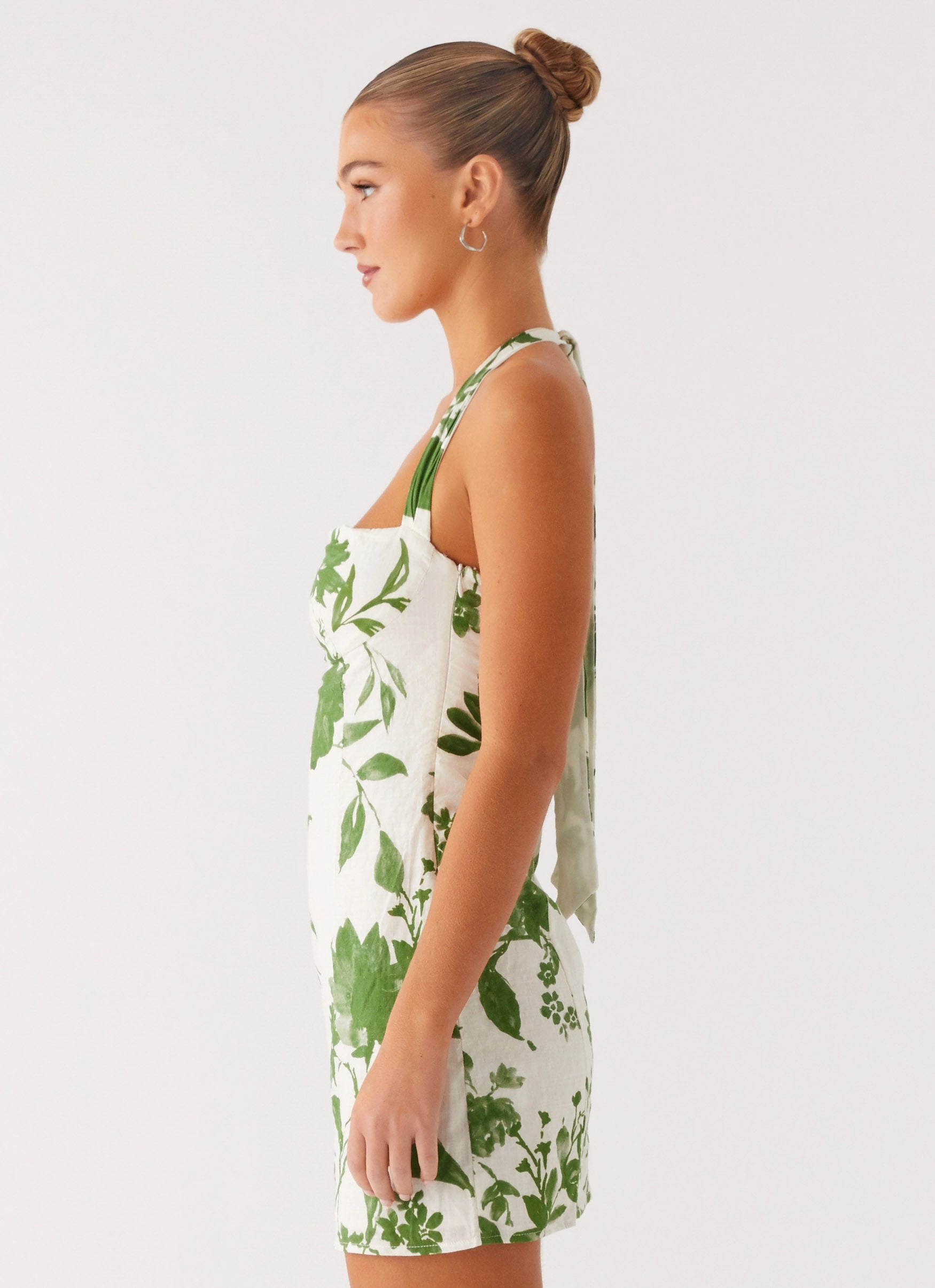 Perfect Fit Wear Puff-Sleeve Melora Mini Dress - Verdant Bloom