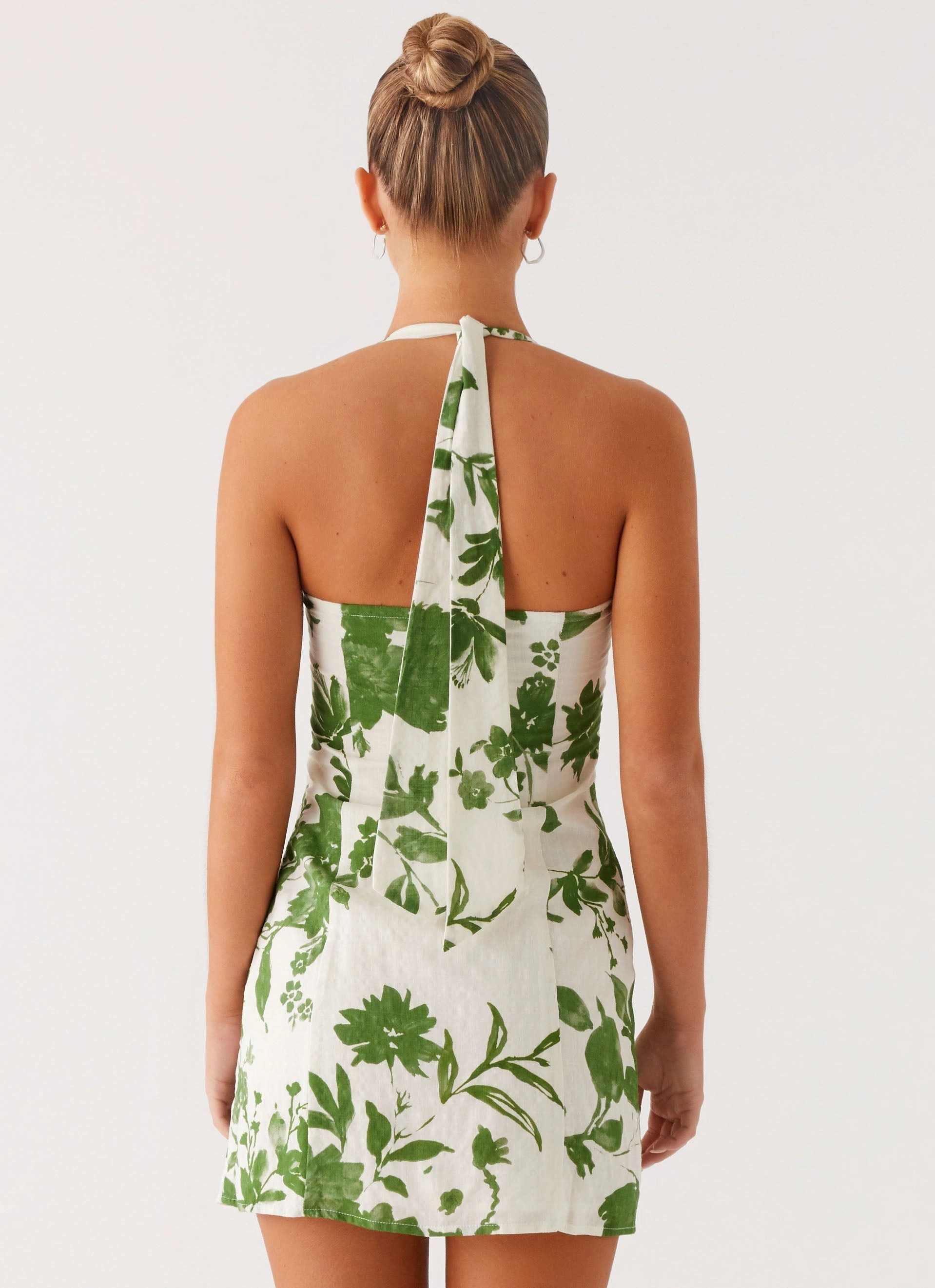 Melora Mini Dress - Verdant Bloom Effortless Elegance Interchangeable-Detail