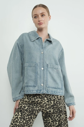 SoftFeel Fabric Embroidered Denim Jacket