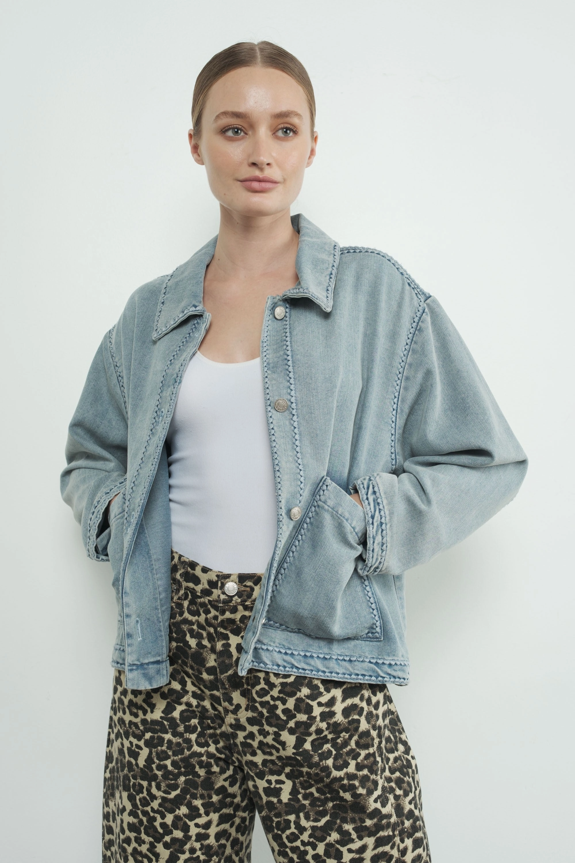 PlushLining Embroidered Denim Jacket