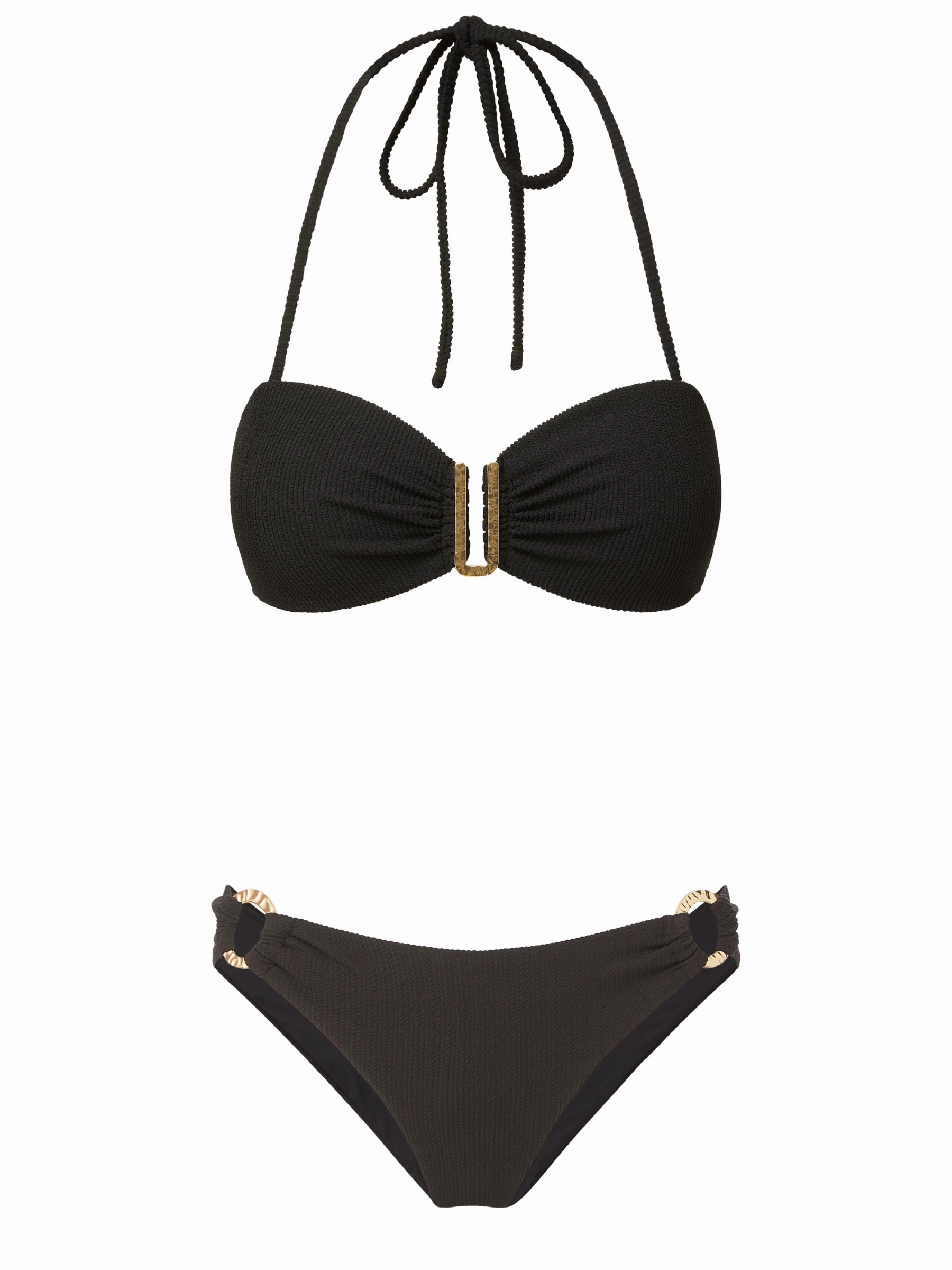 Cindy Top   Ring Trim Bottom in Black Texture Everyday Essential