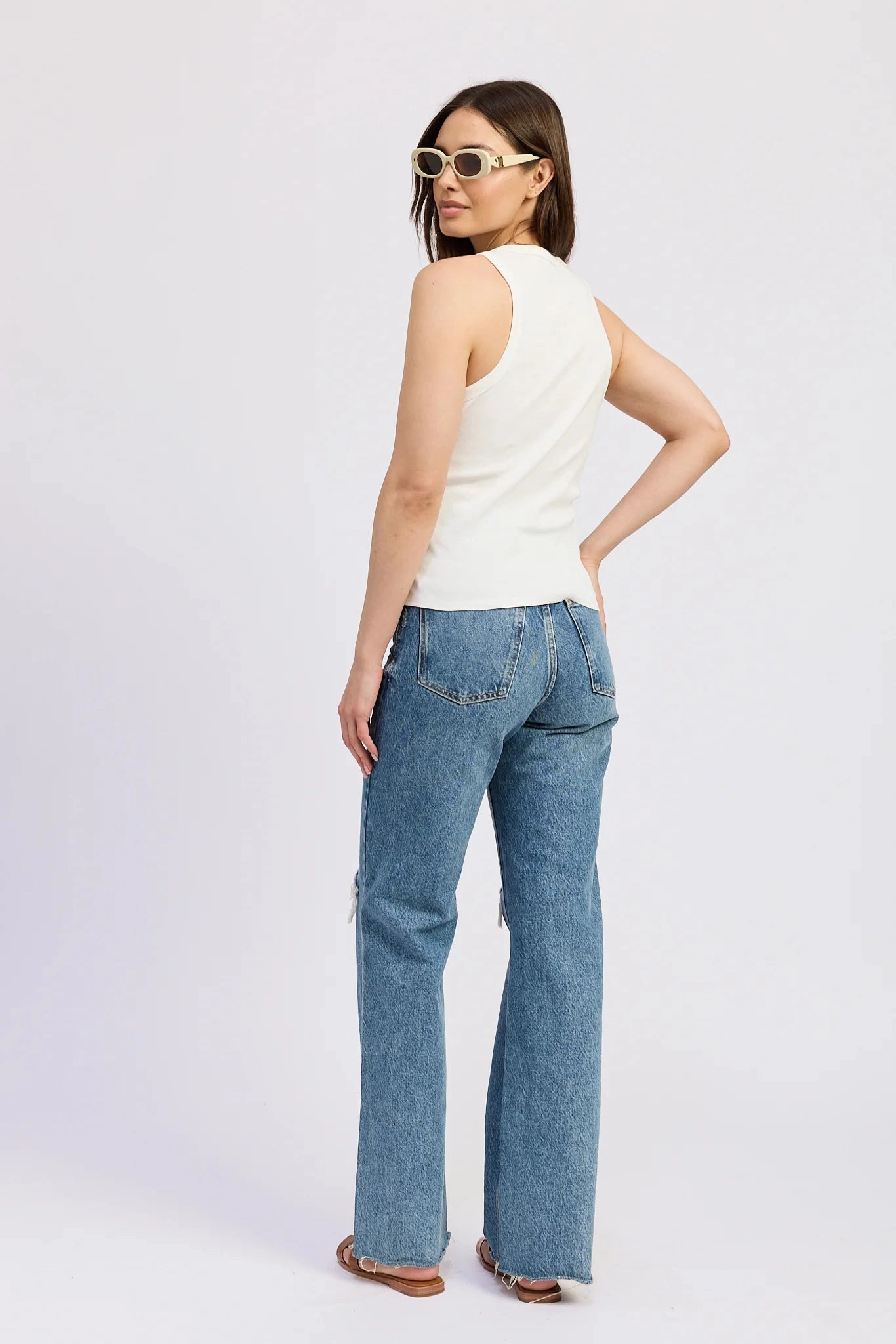 Mia Graphic Tank Top NaturalFiberBlend HighNeck