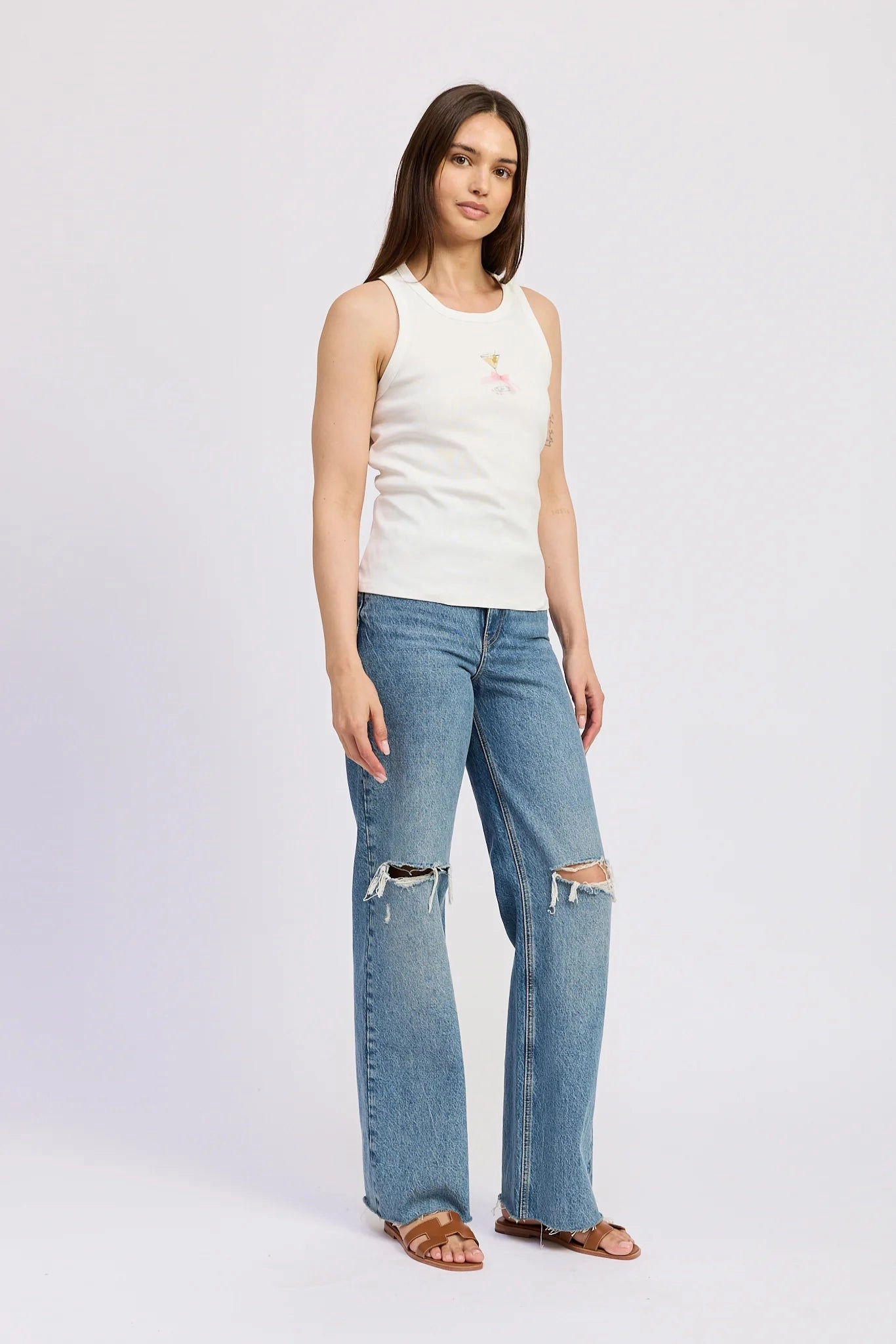 Breathable Knit Fabric Mia Graphic Tank Top