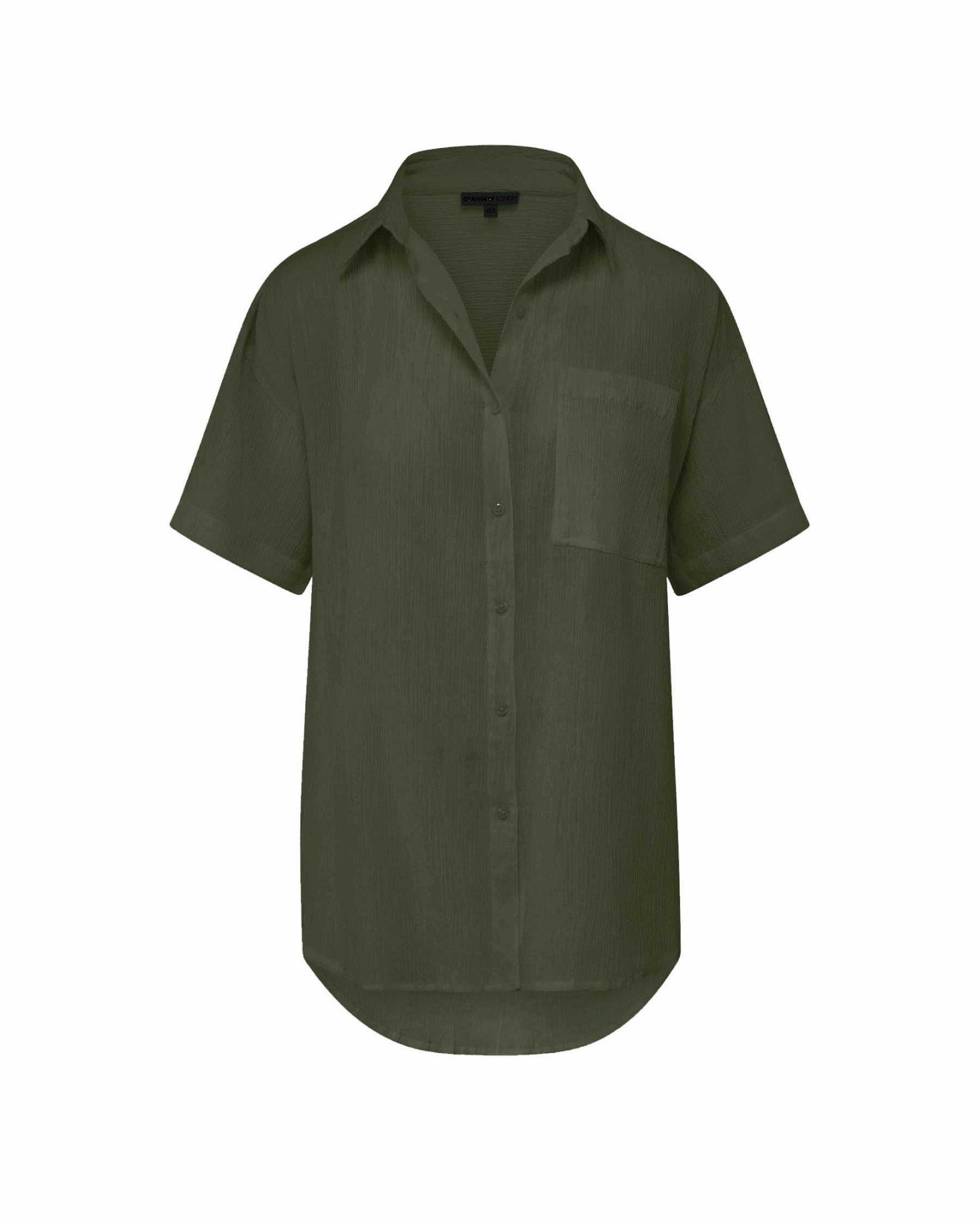 Flatlock Seam Technique Michelle Shirt In Olive