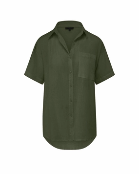 Flatlock Seam Technique Michelle Shirt In Olive