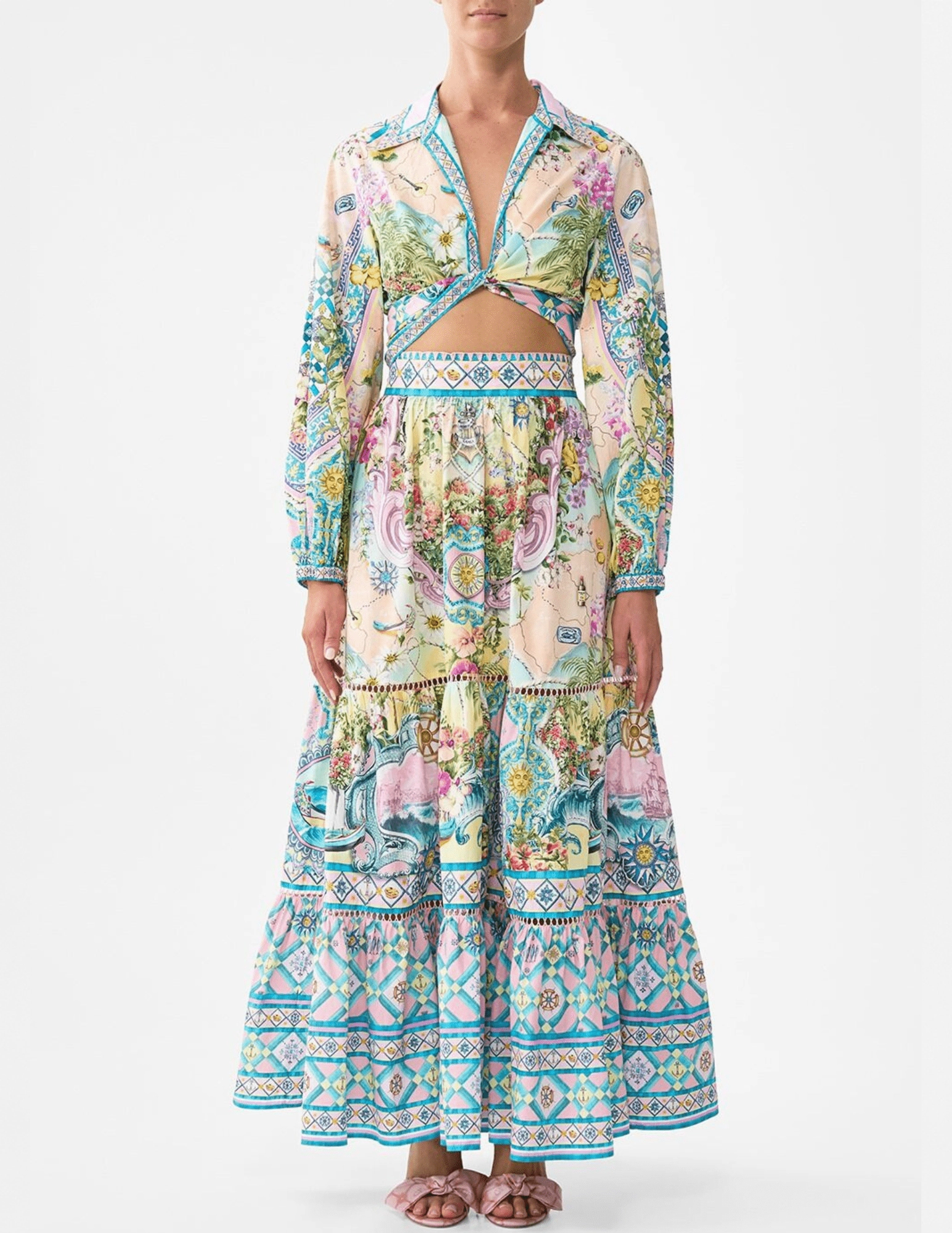 Classic Comfort Anti Snag Threading Camilla Cropped Wrap Shirt