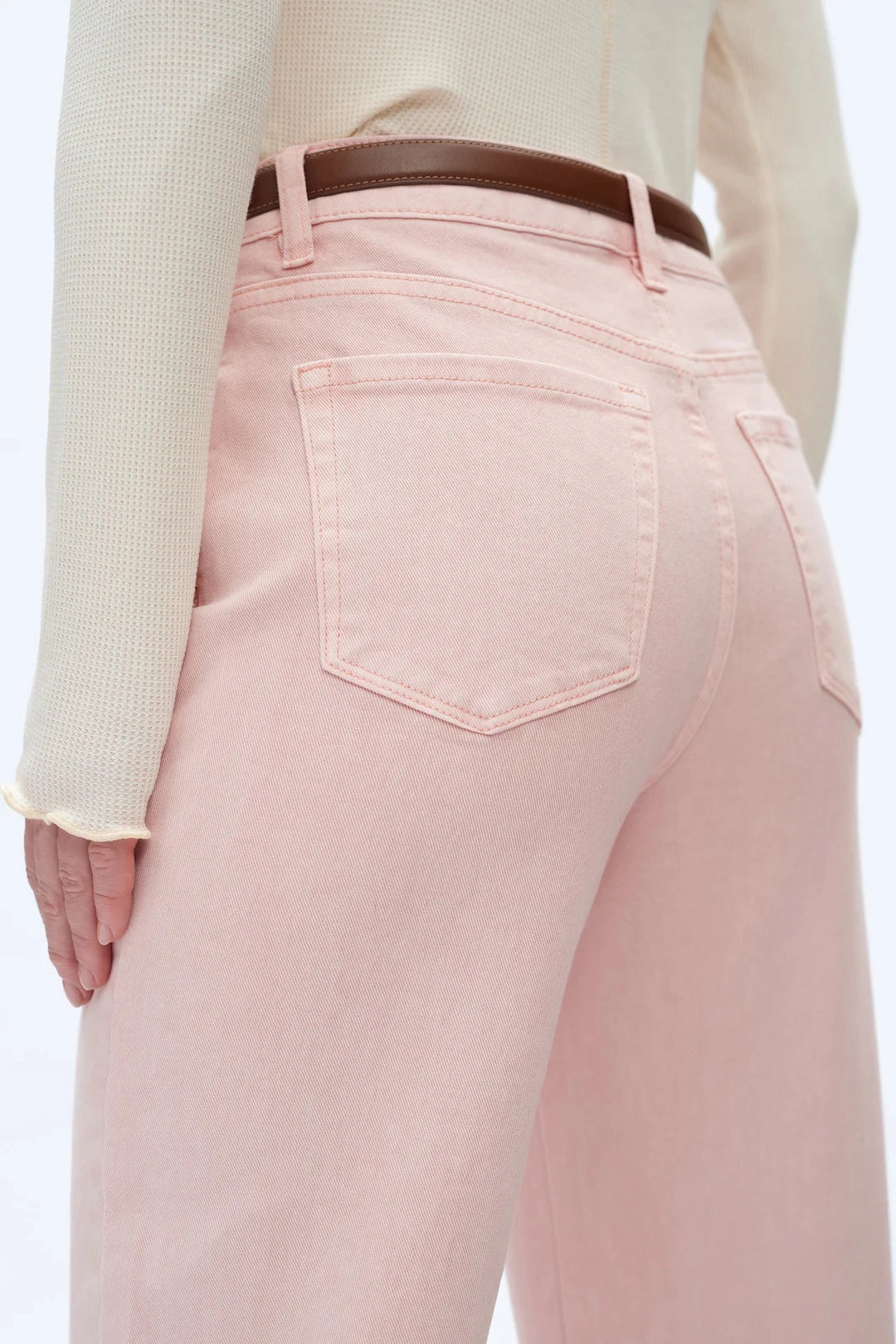 Mid Rise Barrel Jeans - Pearl Pink Compact Thermal Insulation