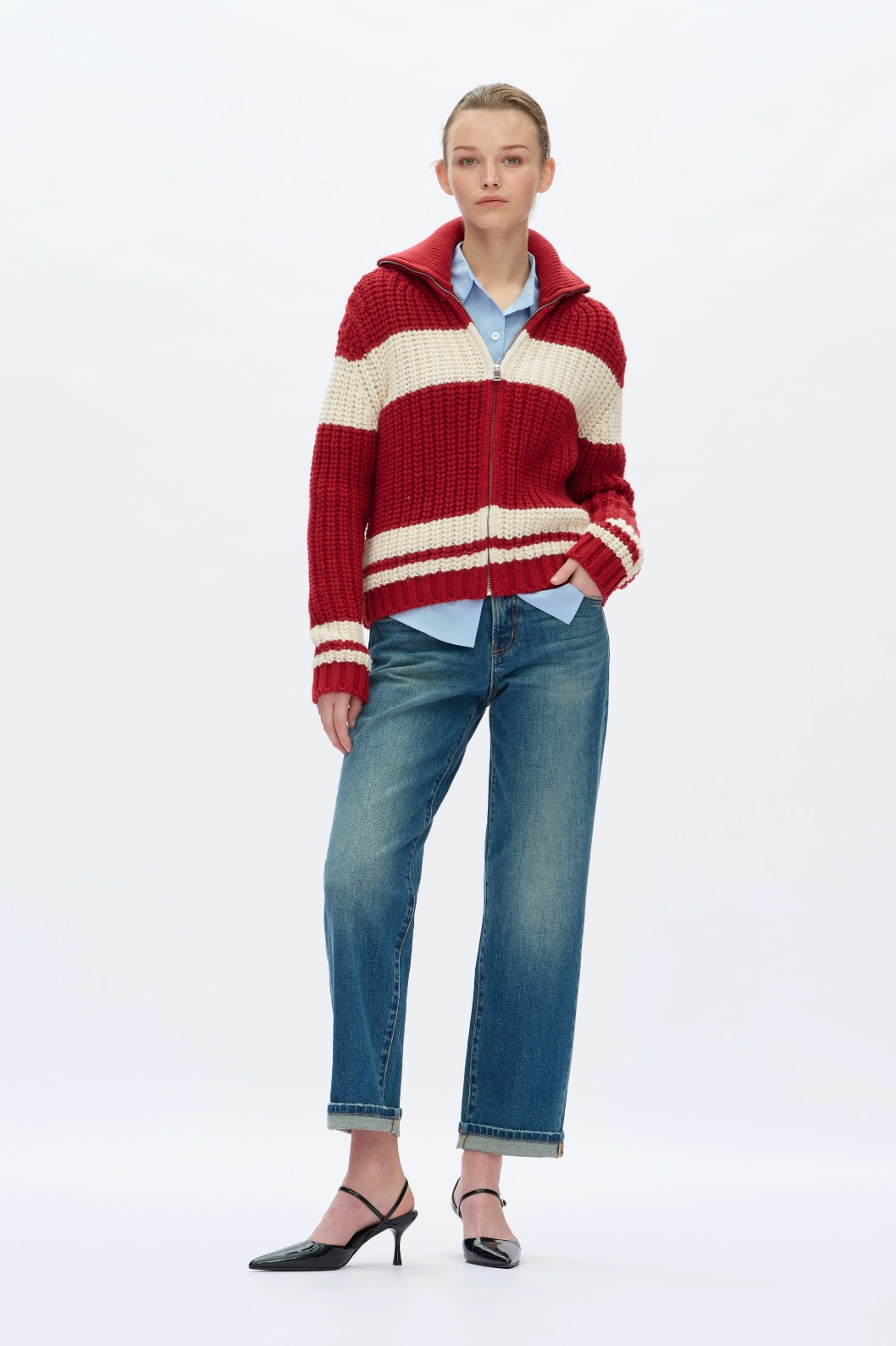 NonChafe Tag Placement Mid Rise Straight Leg Jeans - Retro Medium Blue