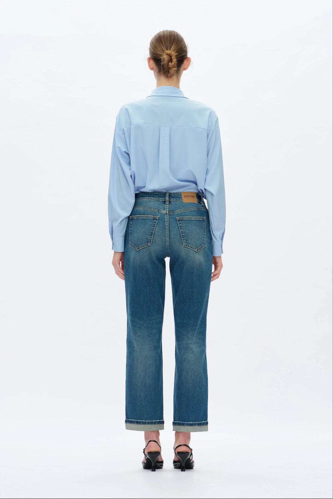 Mid Rise Straight Leg Jeans - Retro Medium Blue StretchFit