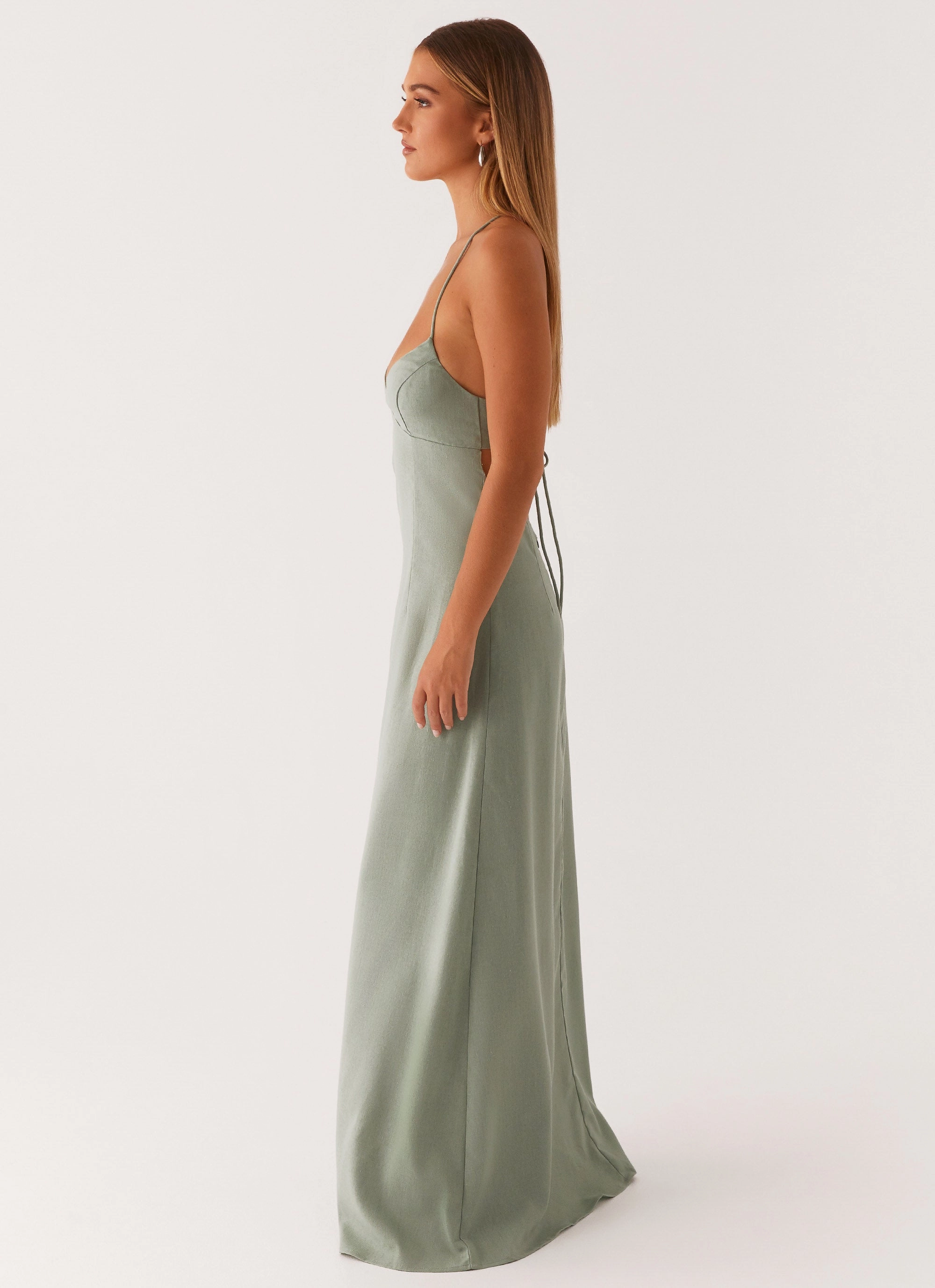 Middle Ground Linen Maxi Dress - Sage Casual Style