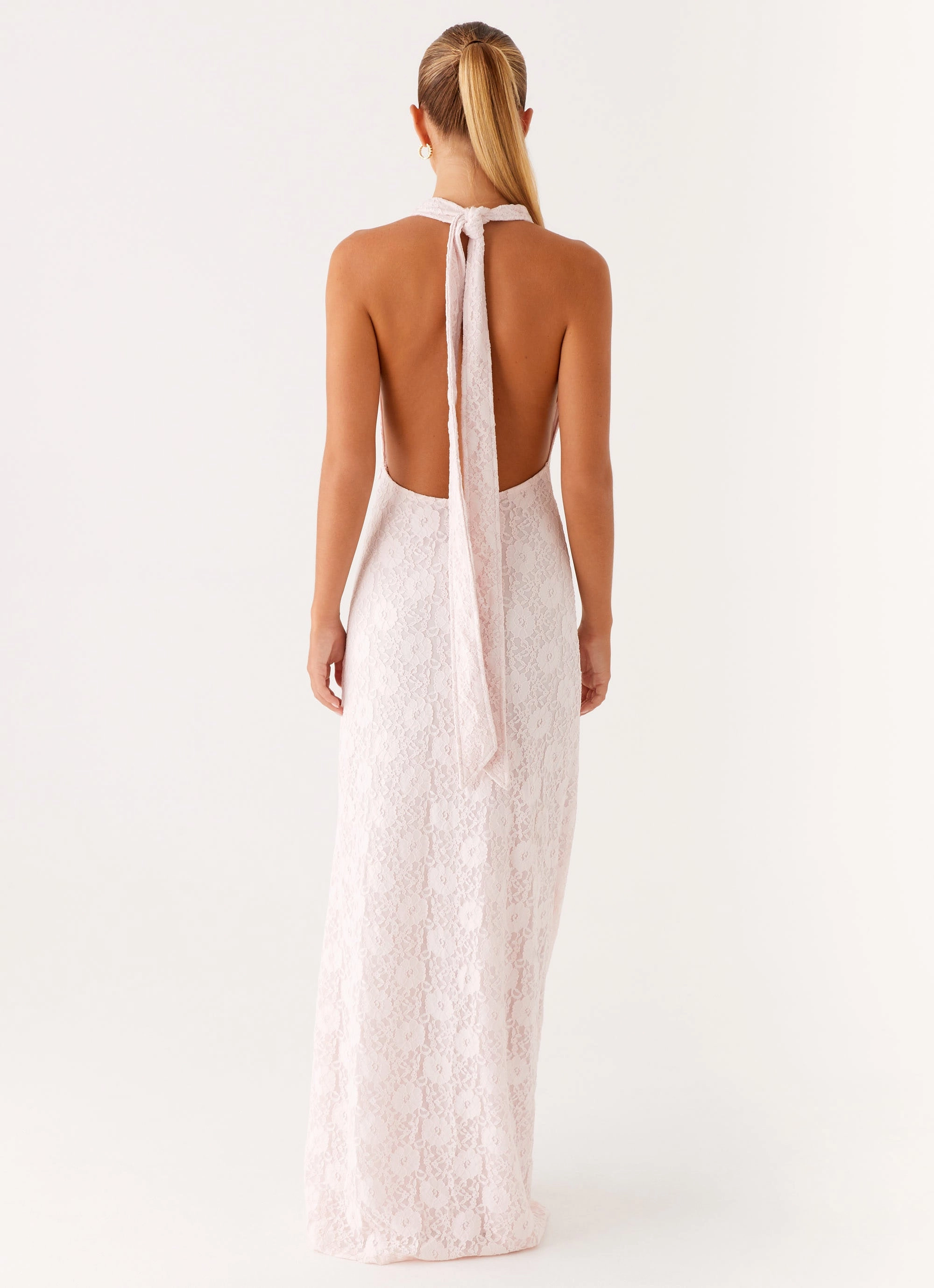 Carly Maxi Dress - Pink Layered Design Front-Slit