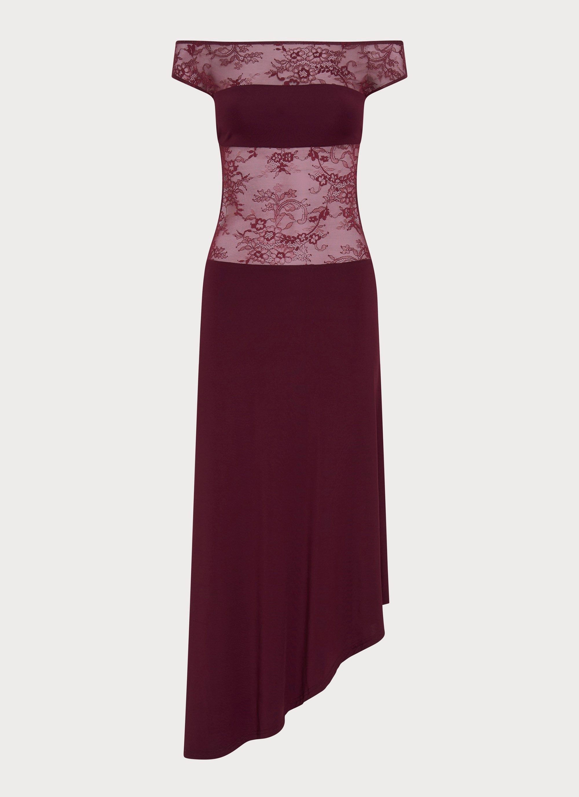 Francoise Lace Midi Dress - Burgundy Dry-Clean-Only
