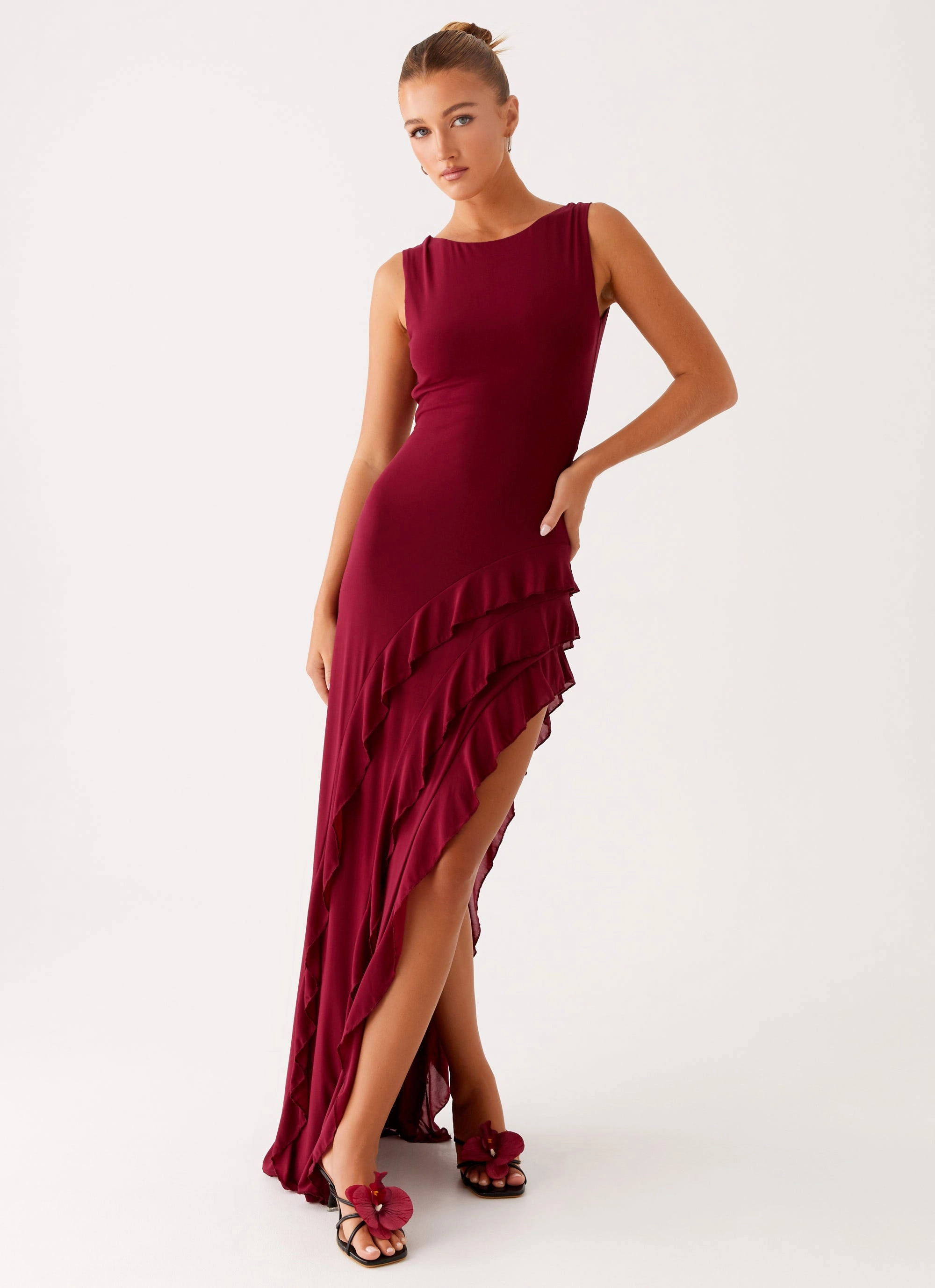 Hendrix Maxi Dress - Raspberry Wine Soft Outfit