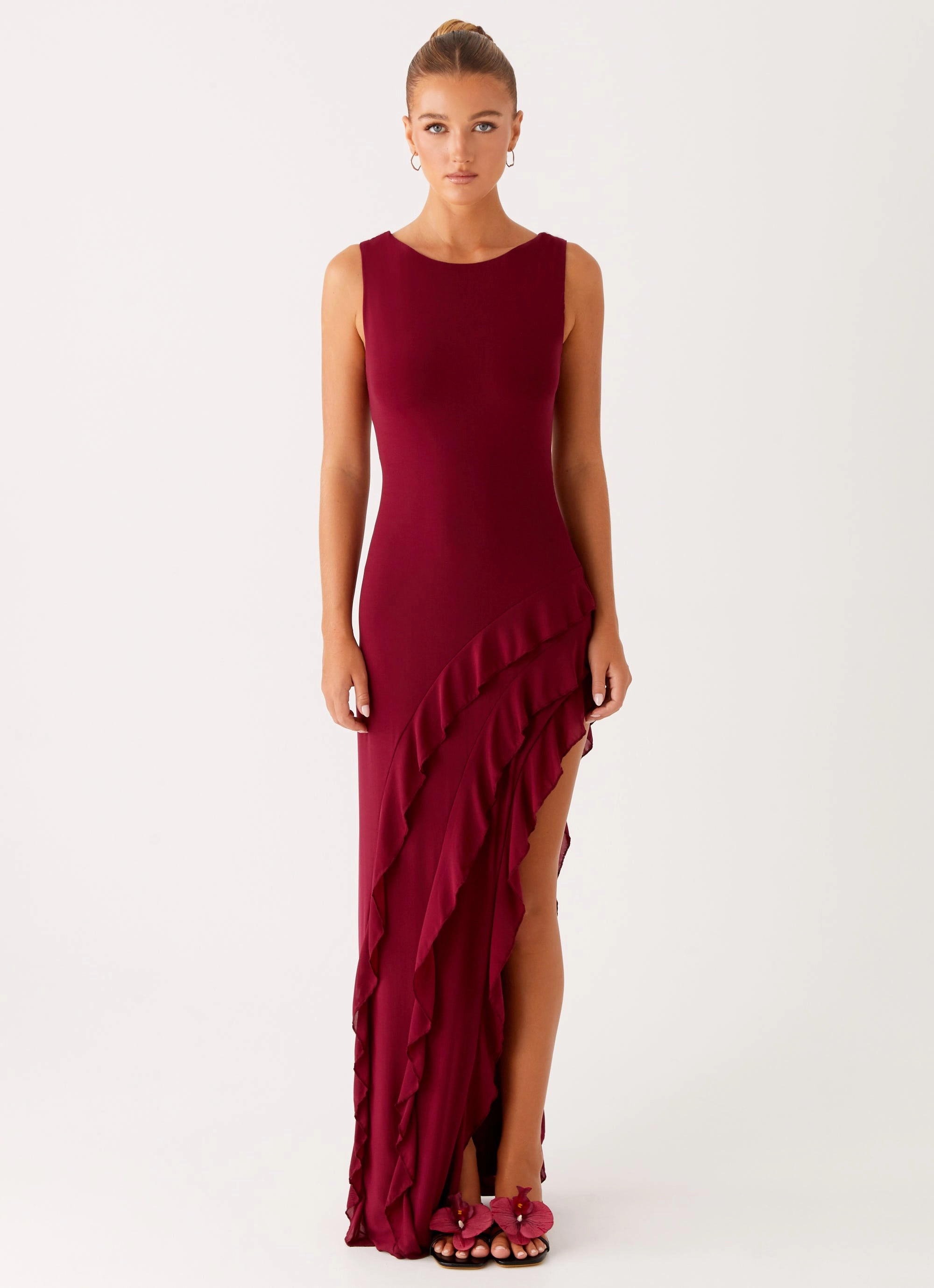 Hendrix Maxi Dress - Raspberry Wine Chic Tone