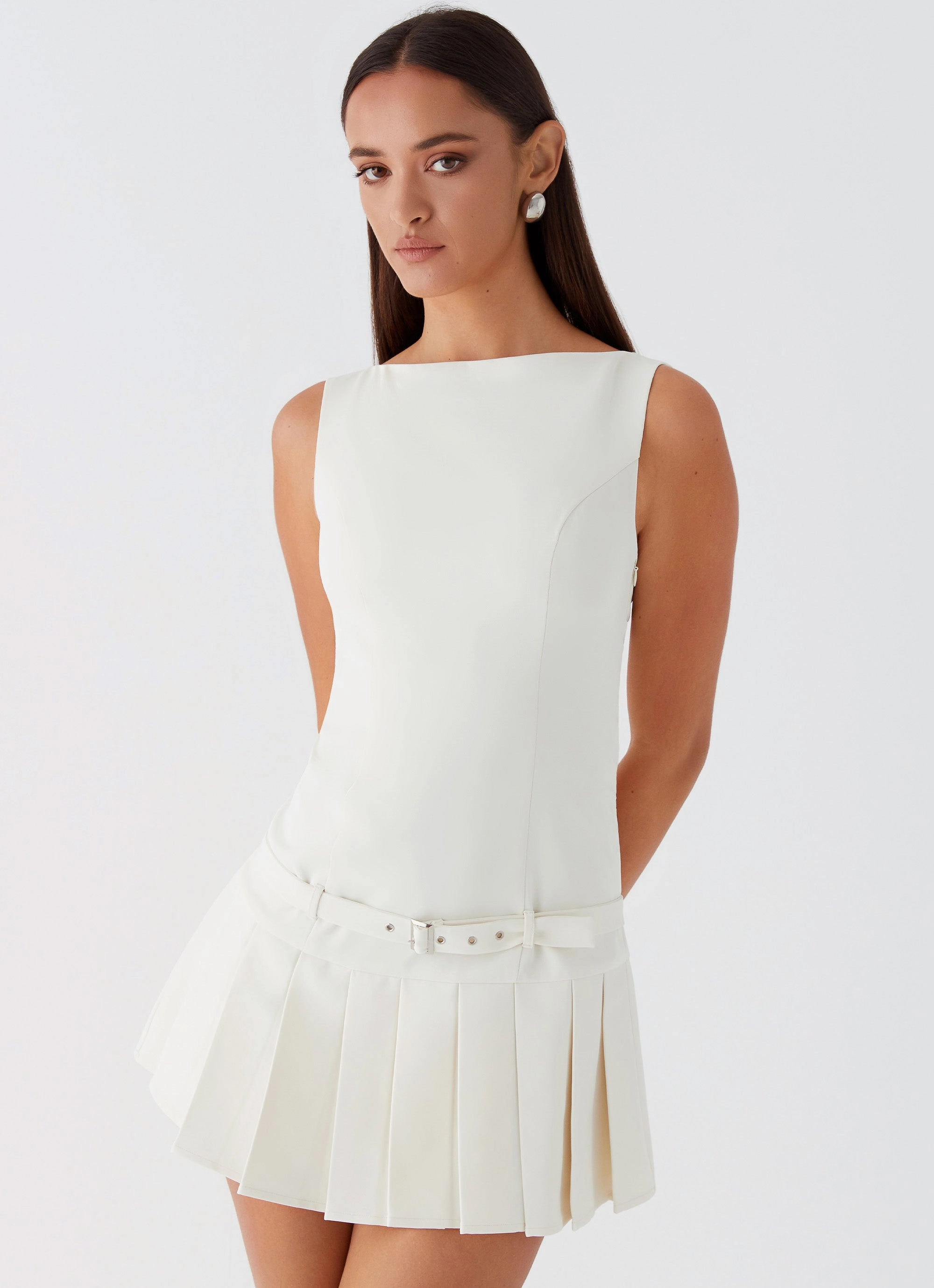 Move Free No More Excuses Belt Mini Dress - Ivory