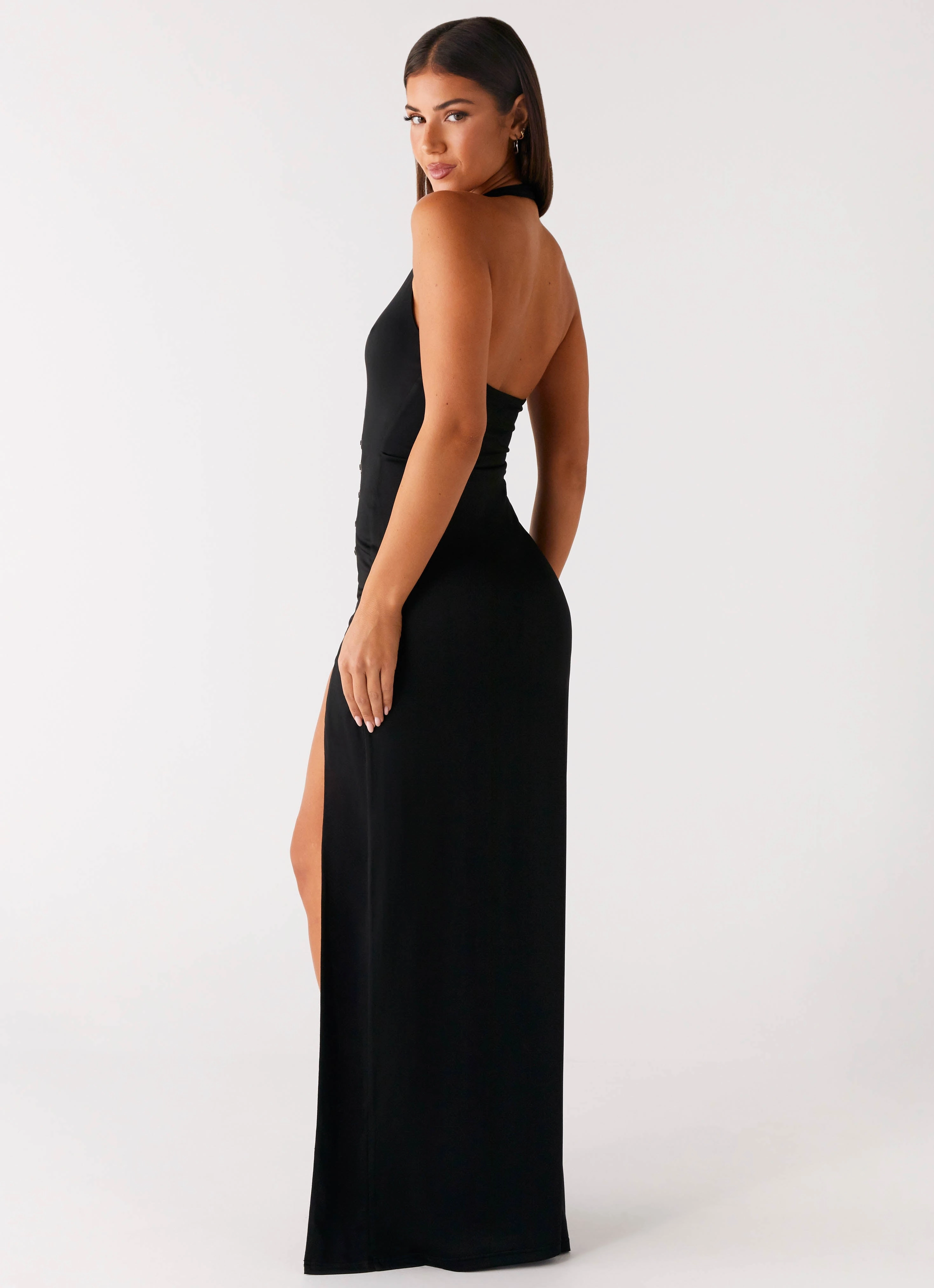 Midnight Dreams Maxi Dress - Black Everyday-Comfort Walkable Flow