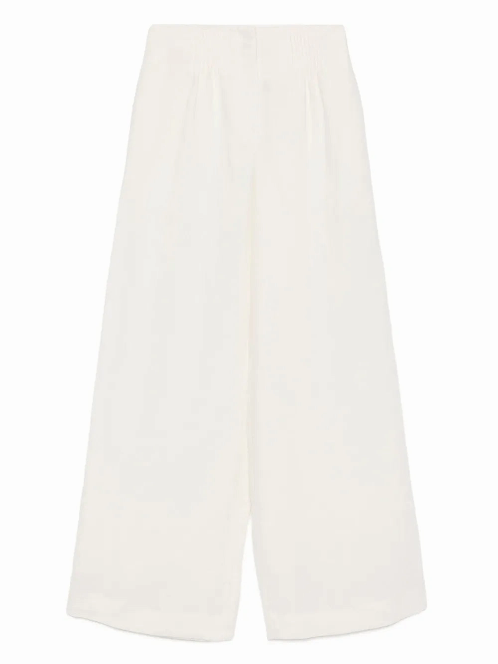 Mini Pleat Trouser in Ivory Non Irritating Seams Office Appropriate