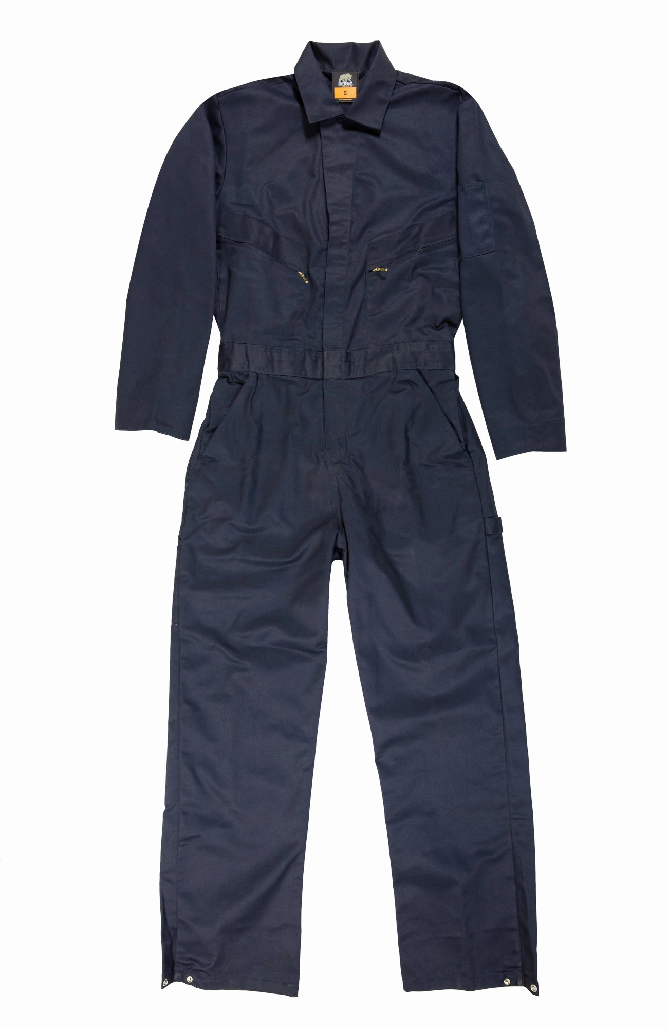Berne Mens Navy Cotton Blend Deluxe Unlined Coverall Formal Use