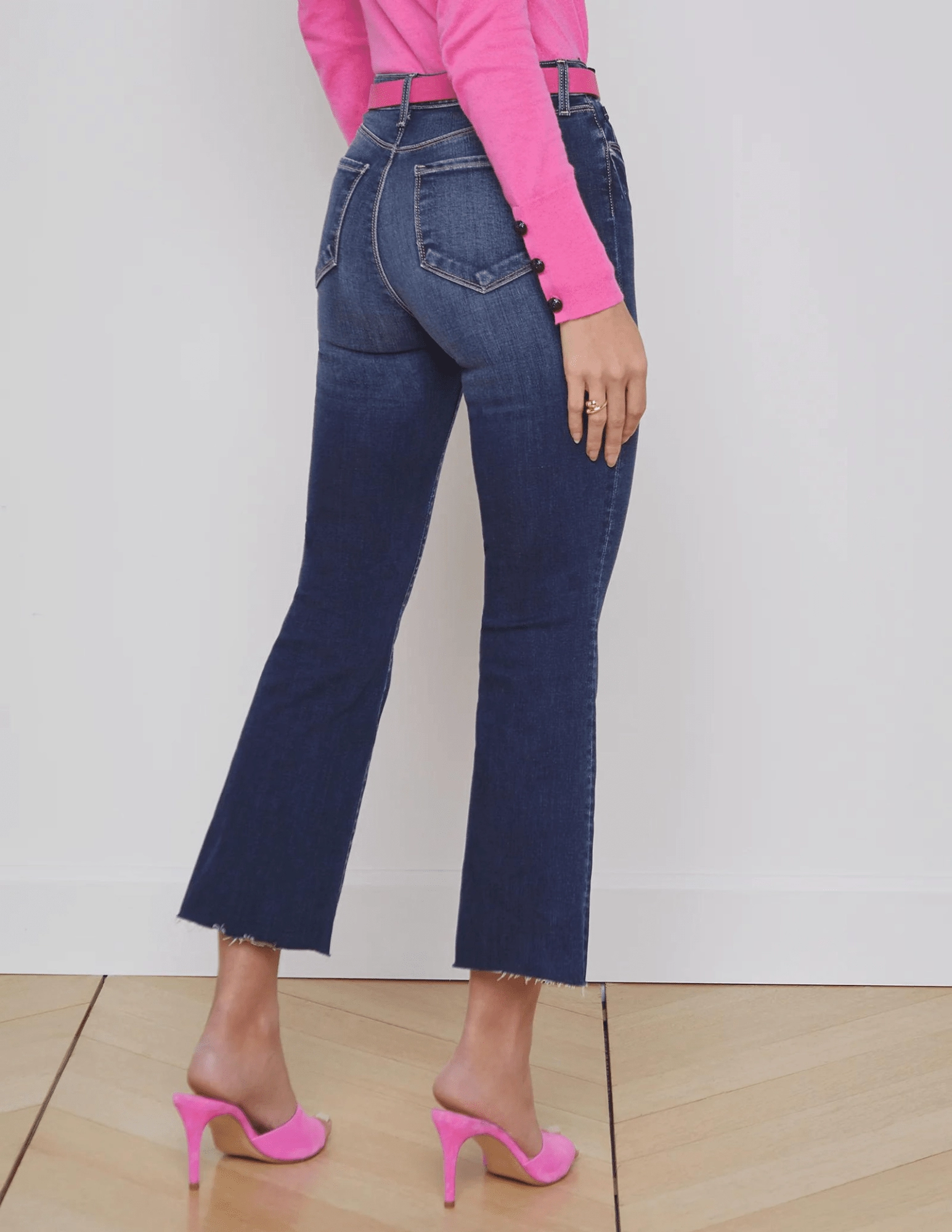 Minimal Edge L'Agence Kendra High Rise Crop Flare Jean In Columbia