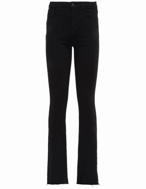 L??AGENCE Ruth High Rise Straight Jeans In Noir Stretch Denim Technology