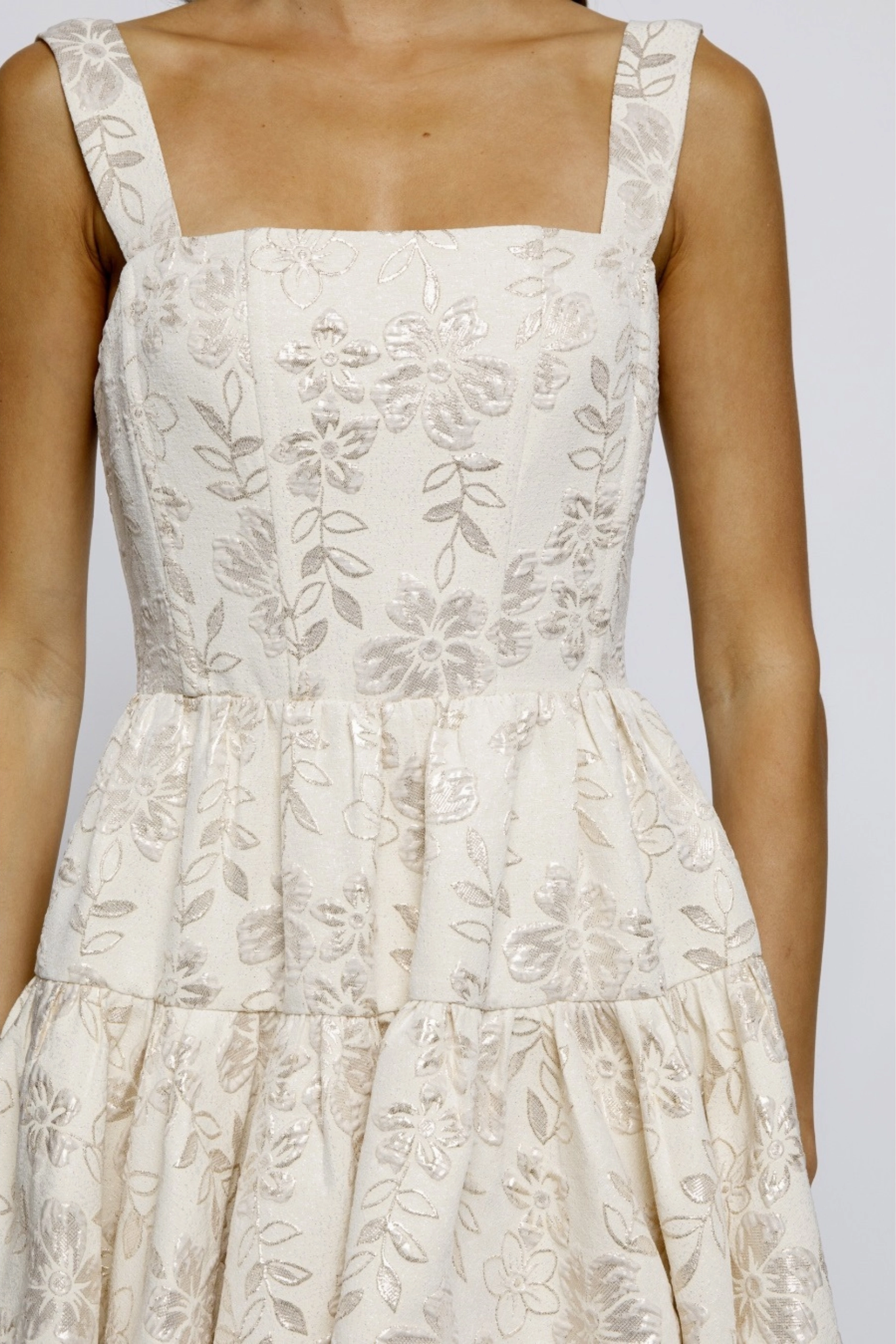 Metallic Floral Corset Dress AntiPill Surface Sporty Hoodie