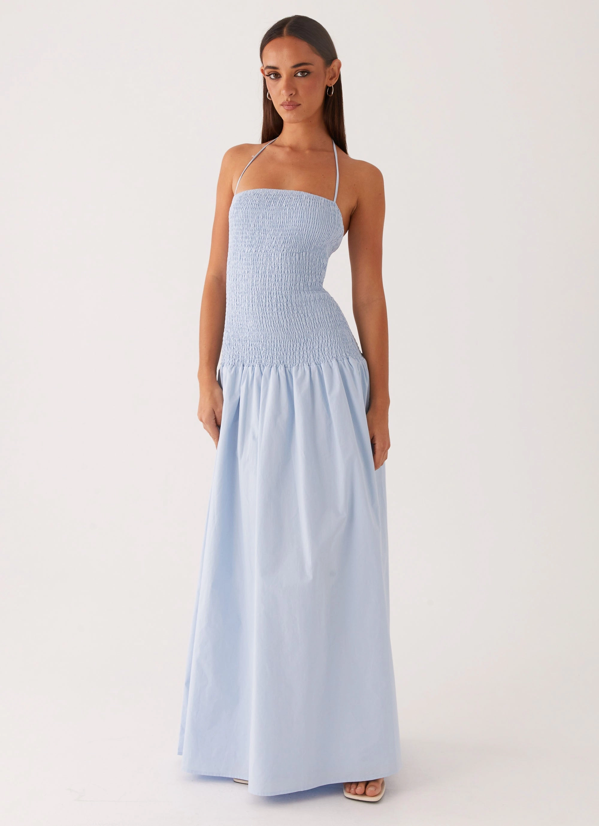 Layered Volume Zahra Maxi Dress - Blue