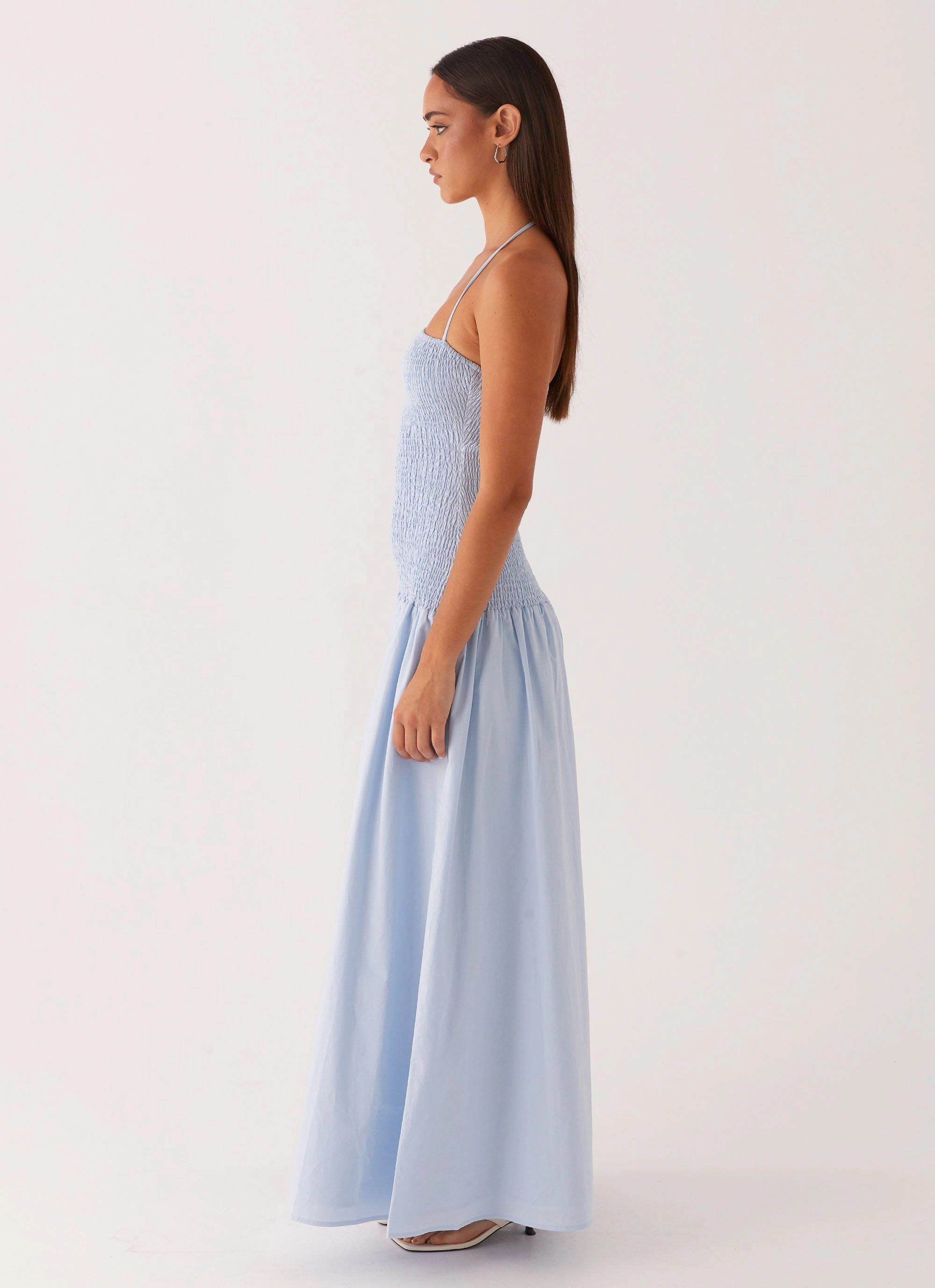 Boat-Neck Zahra Maxi Dress - Blue