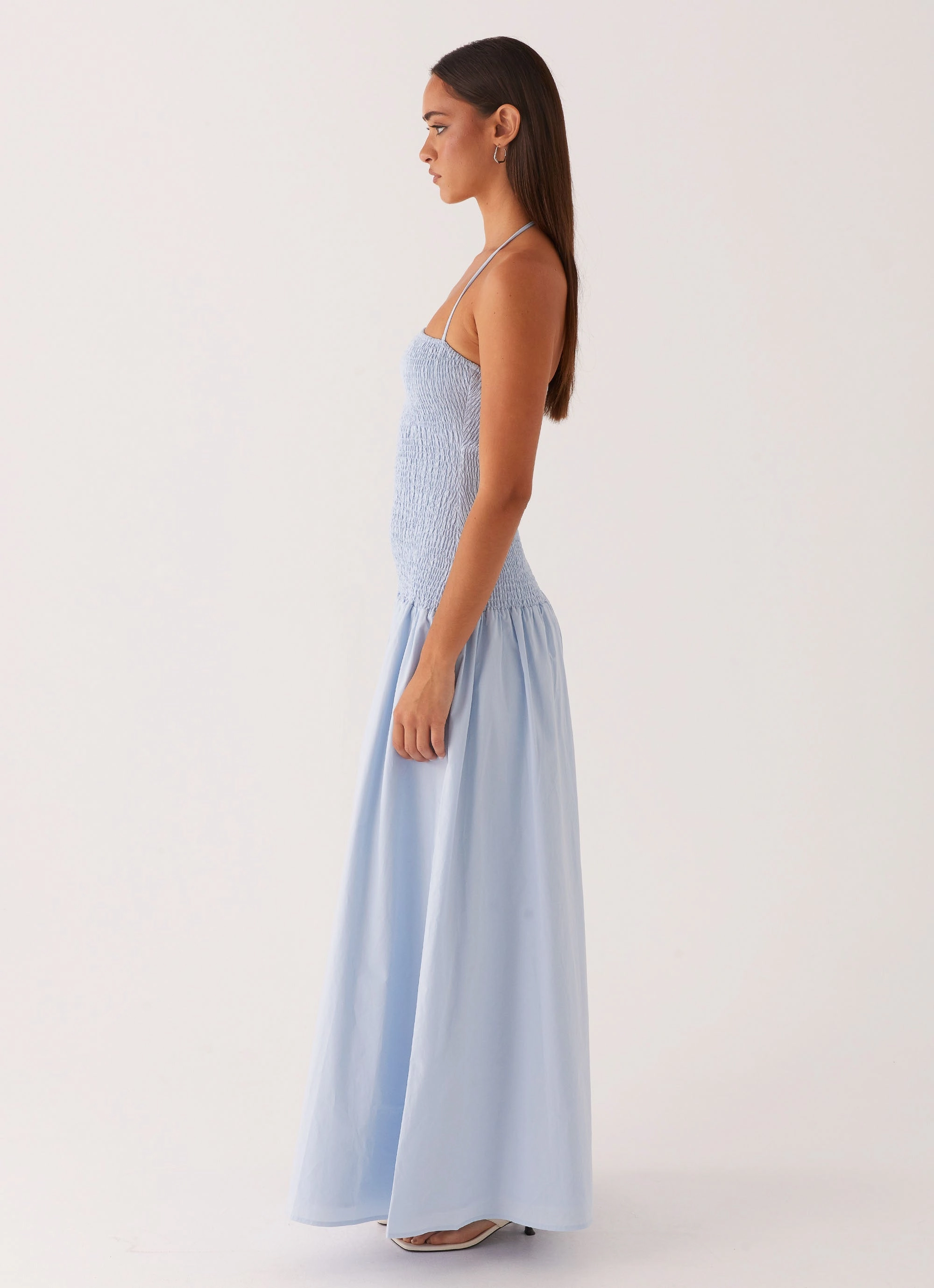 Zahra Maxi Dress - Blue Breath Ease Matte Fabric