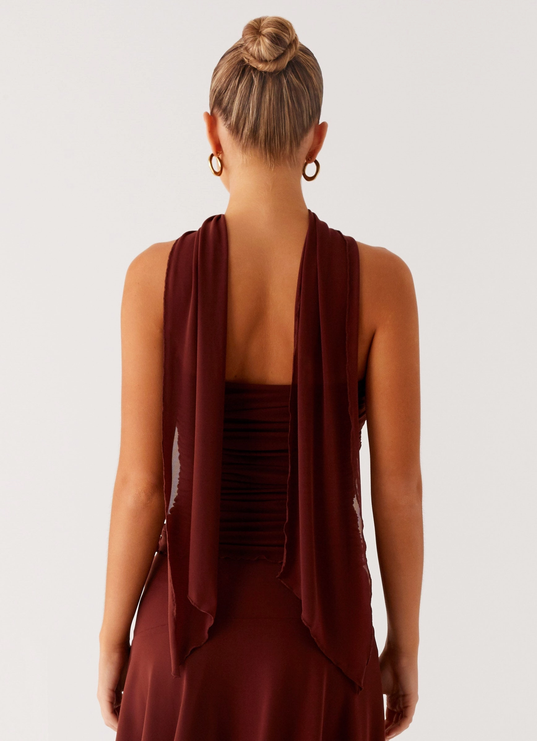 SustainableBlend Mirage Scarf Top - Chocolate