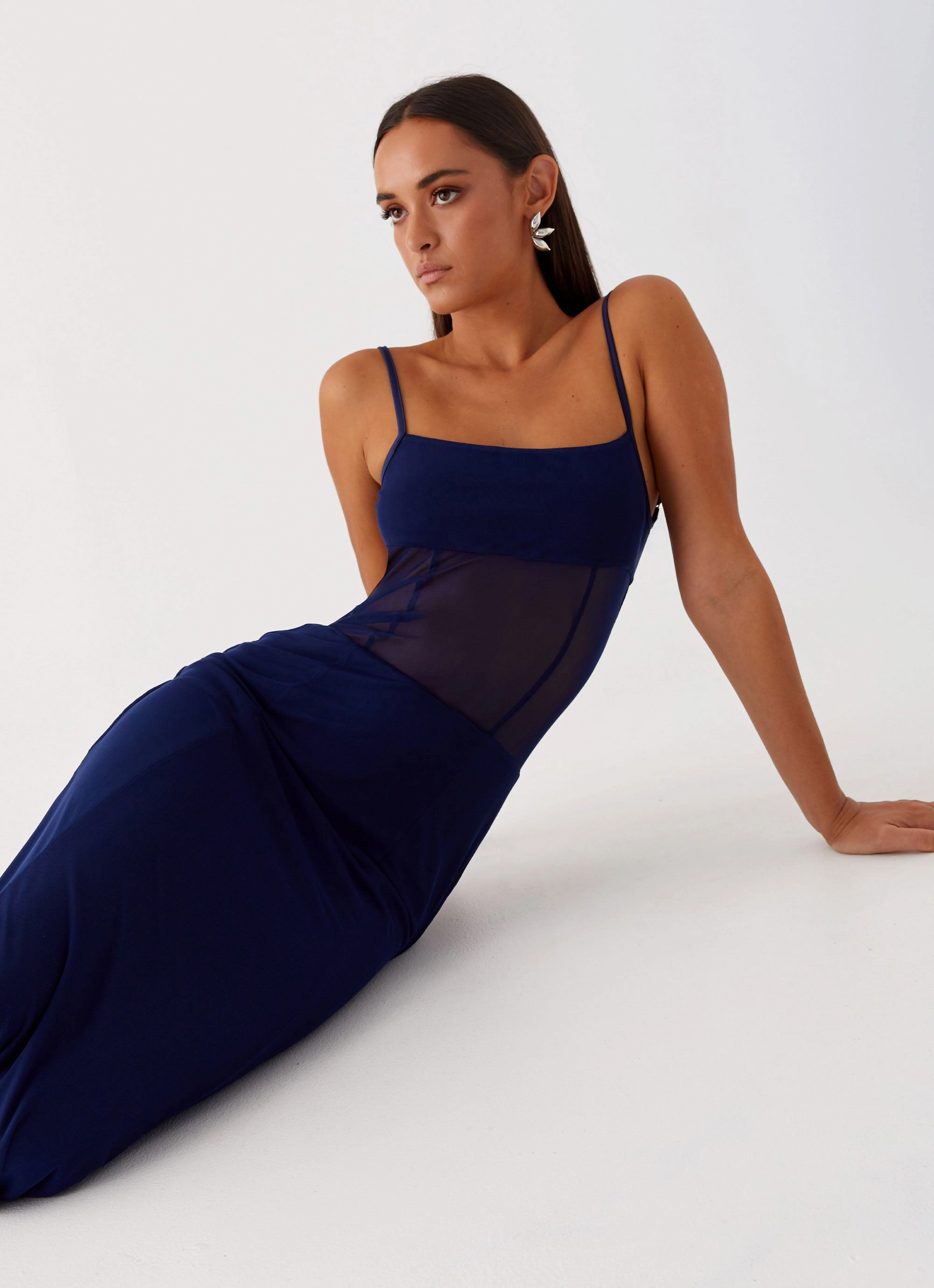 Elegant brunch outfit Miranda Maxi Dress - Navy