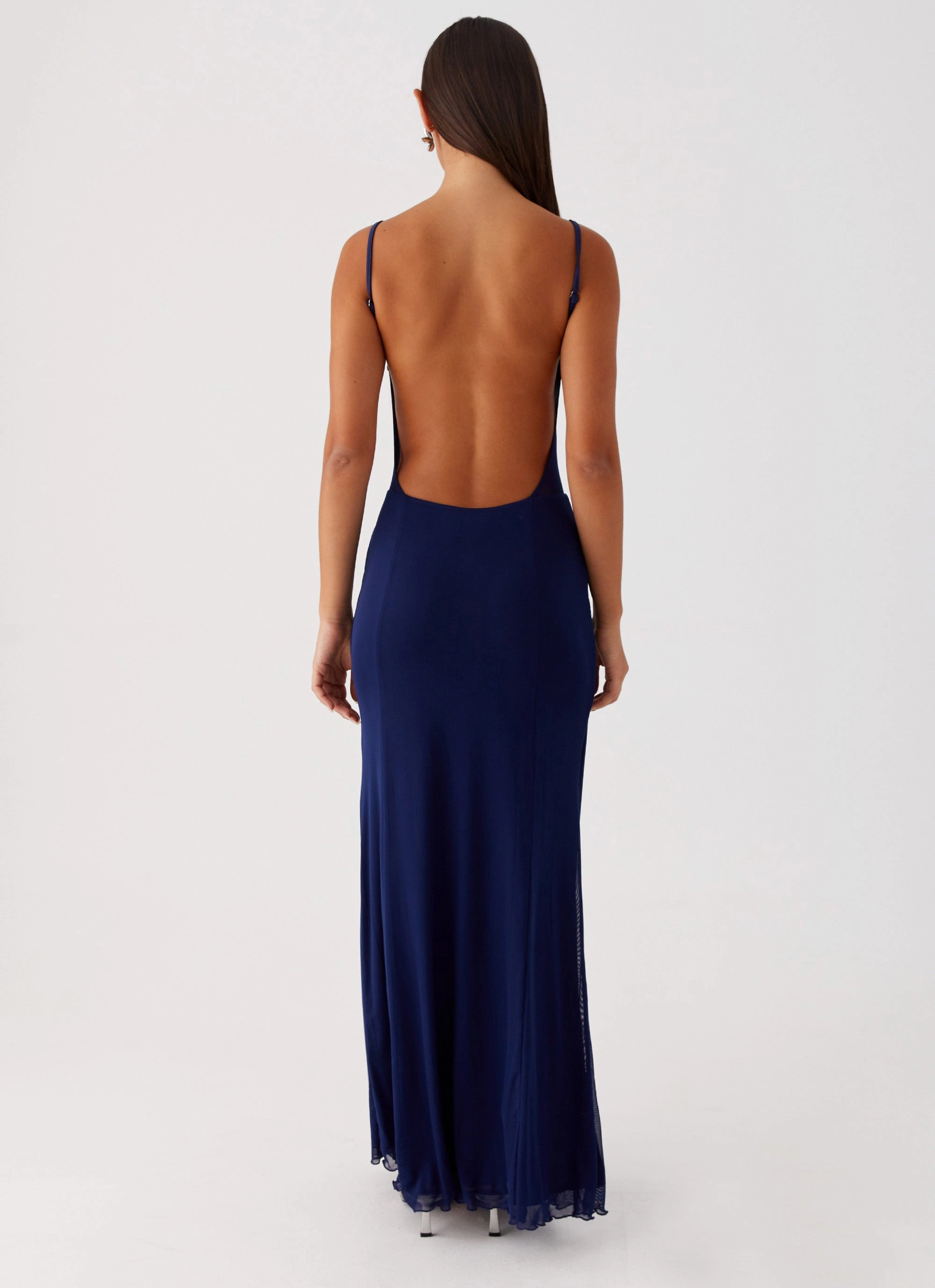 Airy Silk Miranda Maxi Dress - Navy