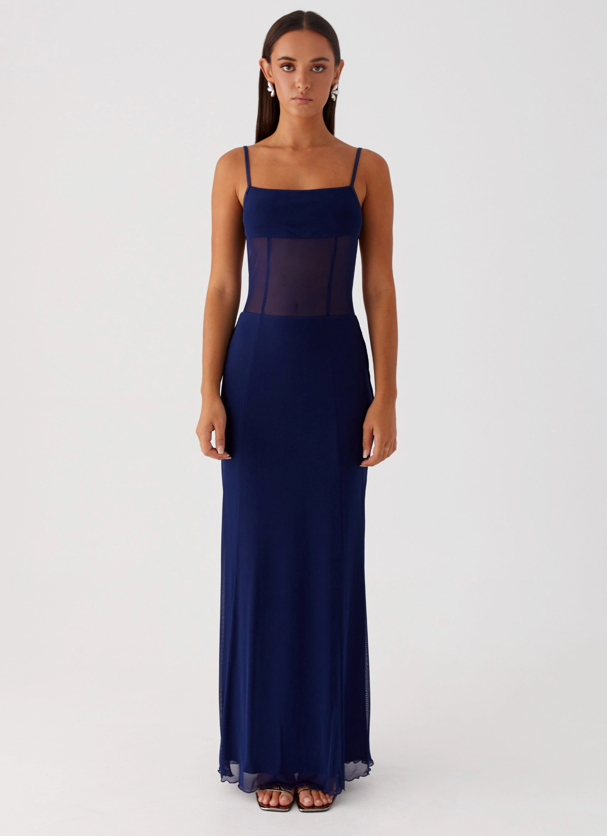 Miranda Maxi Dress - Navy Textured Flow
