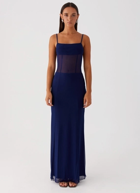 Miranda Maxi Dress - Navy Flattering bodycon dress Fashion-Forward Fit
