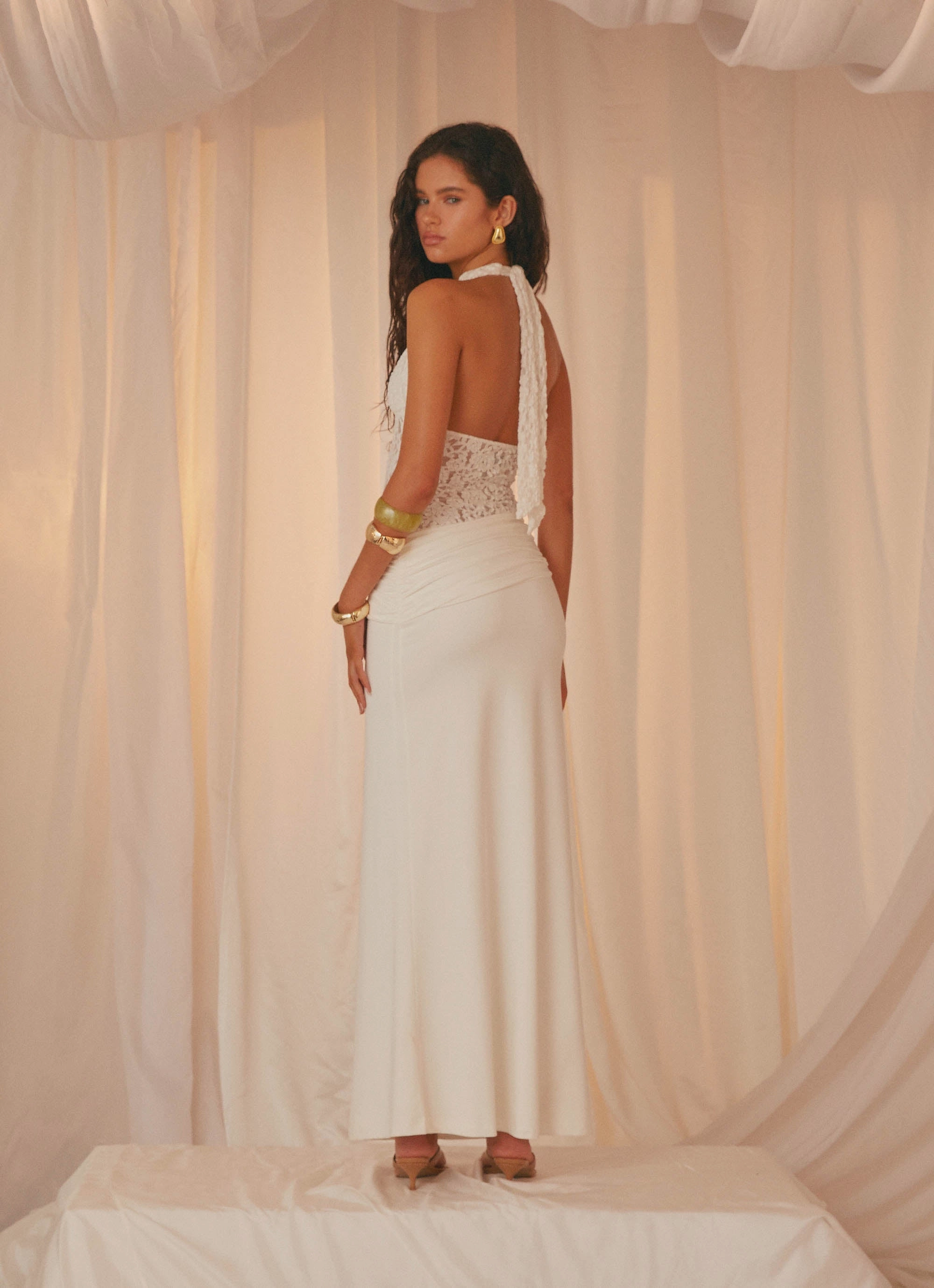 Relax Tones Best-Seller Miri Halter Maxi Dress - Ivory