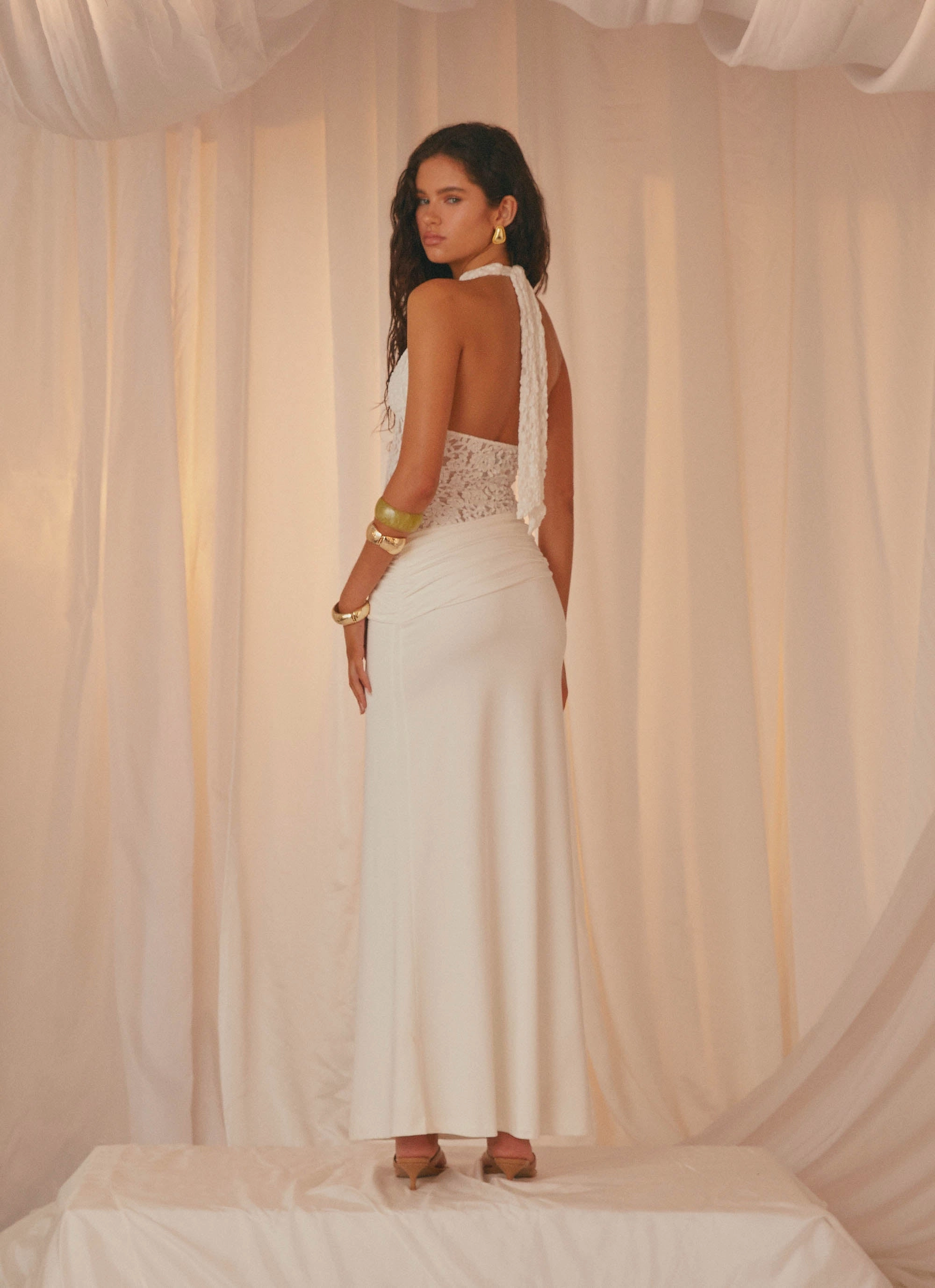 Miri Halter Maxi Dress - Ivory Functional-Design