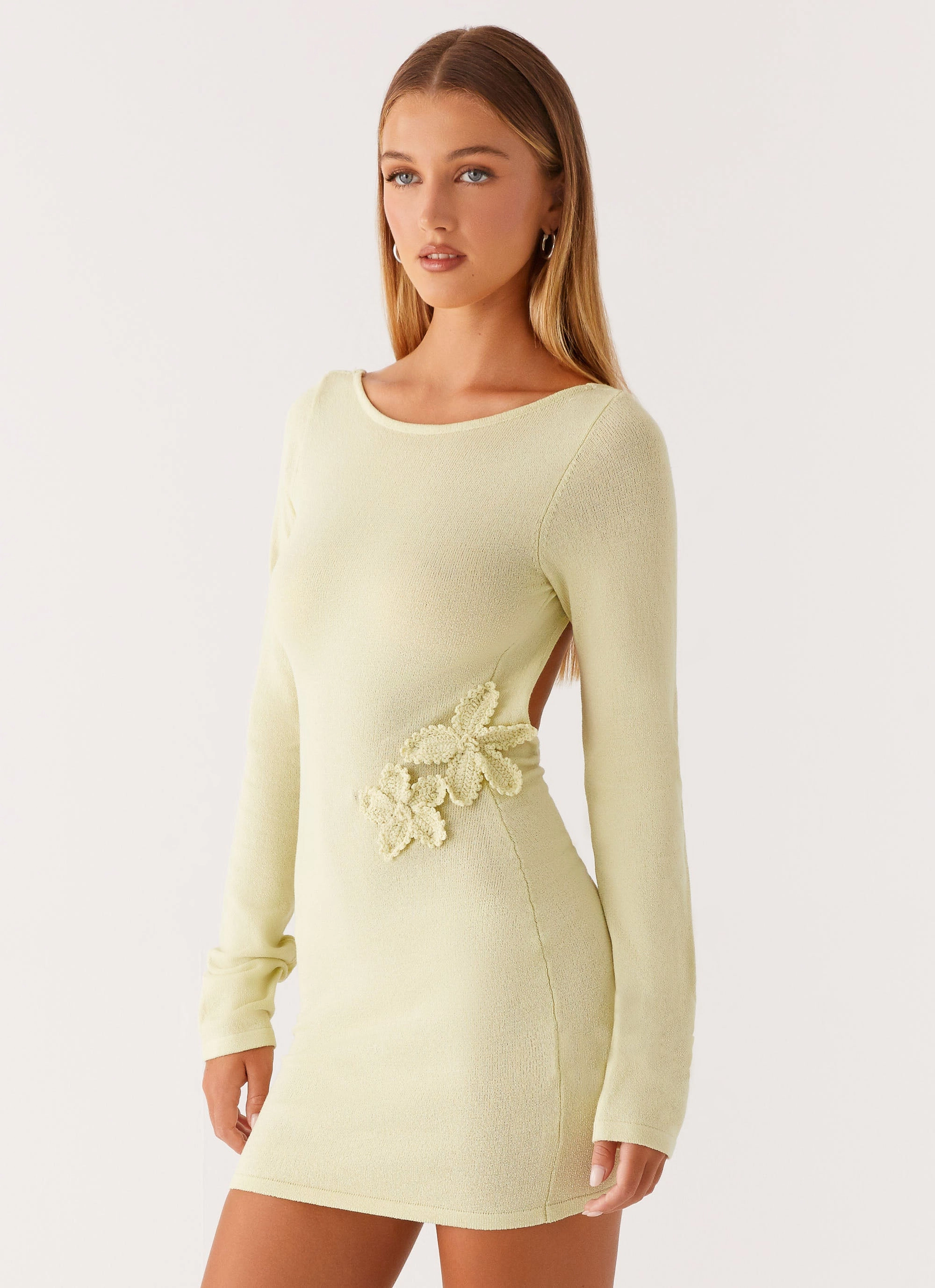 Miriam Knit Mini Dress - Green Multi Season Elegant Vibe