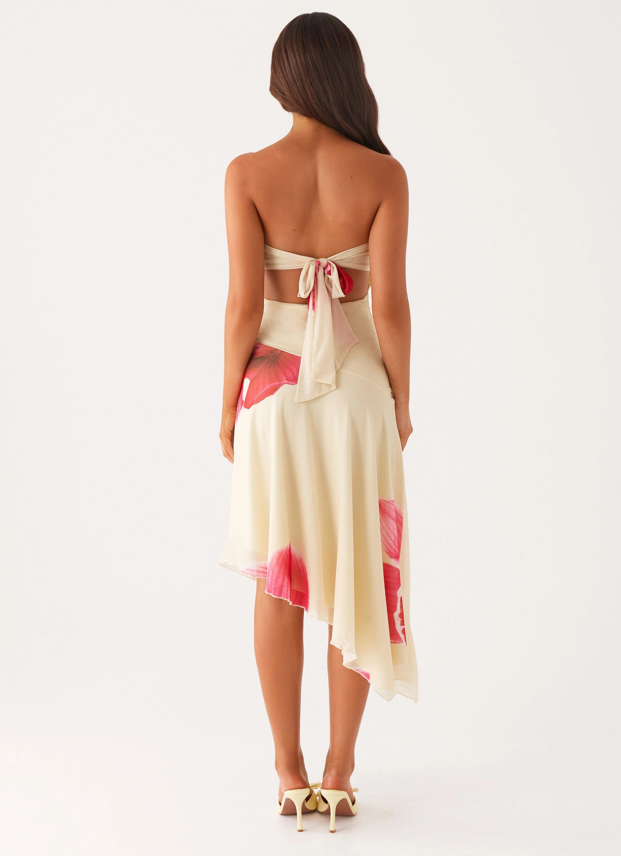 Hidden Zipper Mariposa Midi Dress - Orchid Yellow